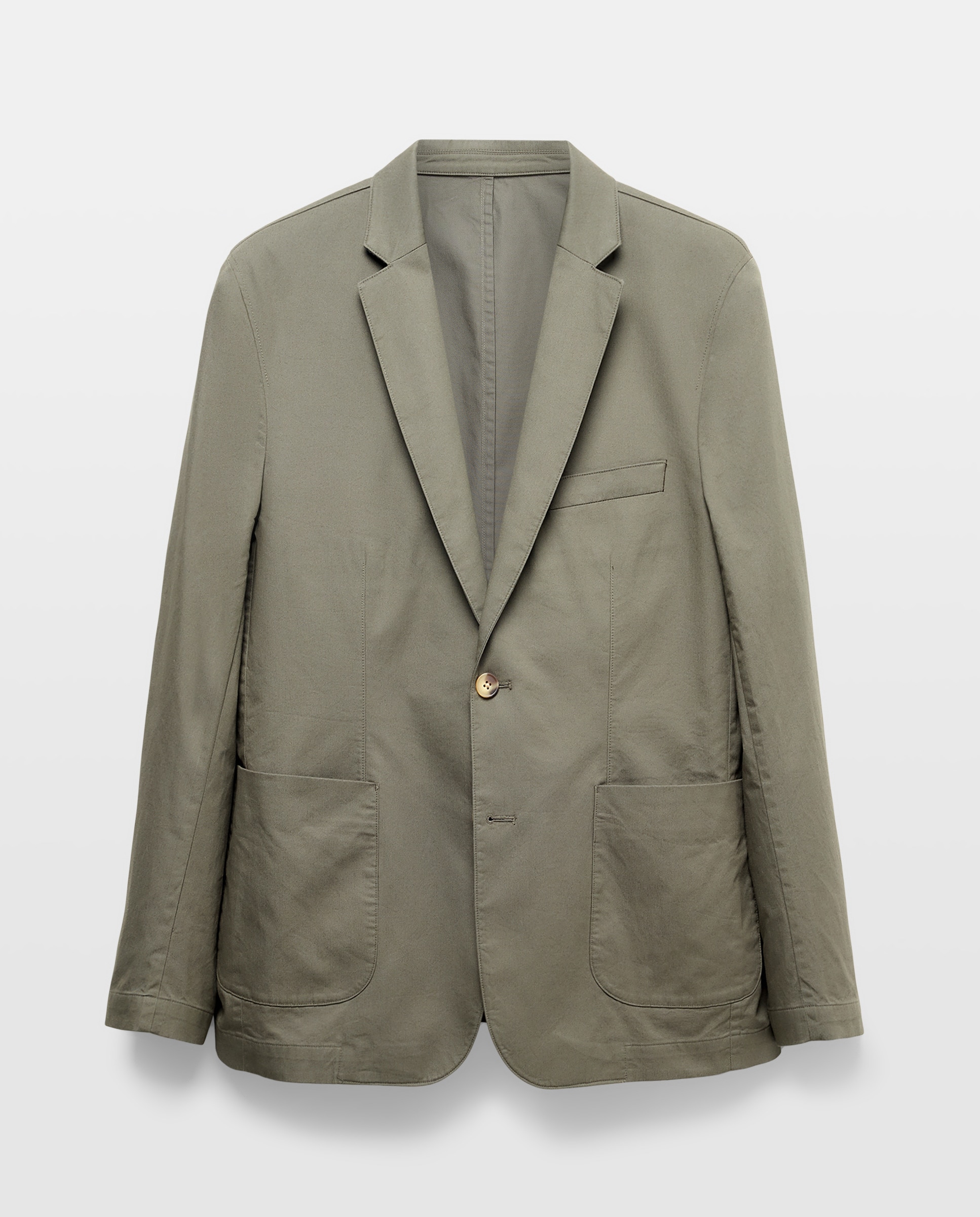 Chaqueta sport de hombre de algodón lisa 520 Kaki-4