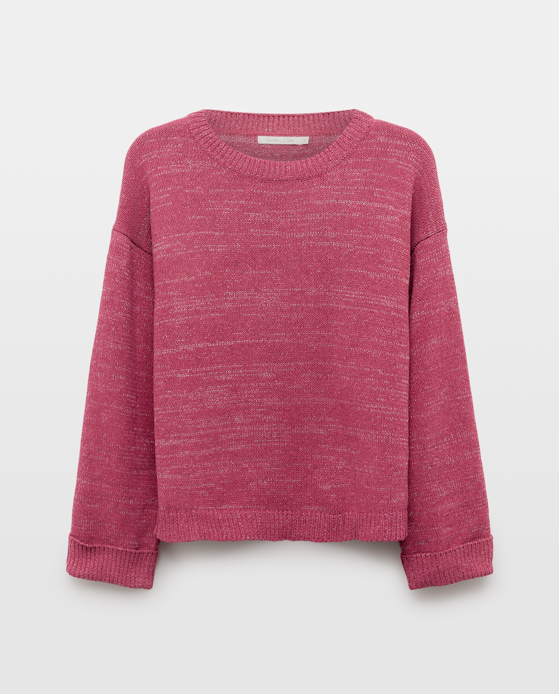 Camisola de Malha Chenille com Fio Metalizado 240 Fúcsia-4
