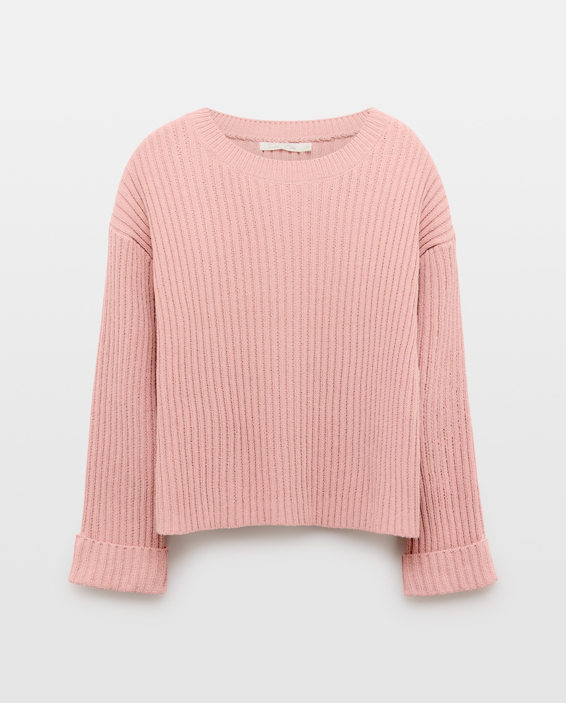 Camisola de Malha Chenille Canelada 200 Rosa-4