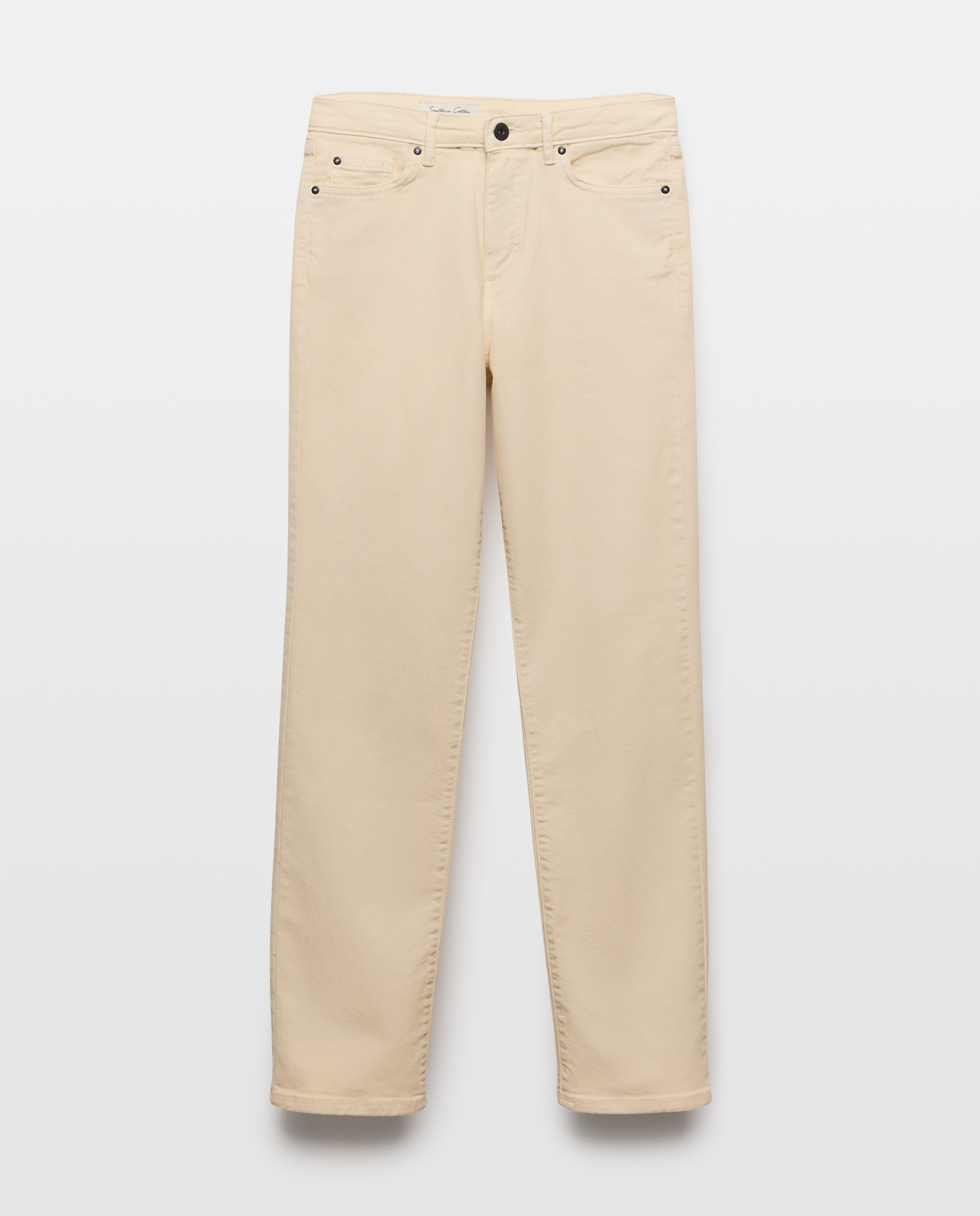 Calças regular de mulher com cinco bolsos 120 Cru-4