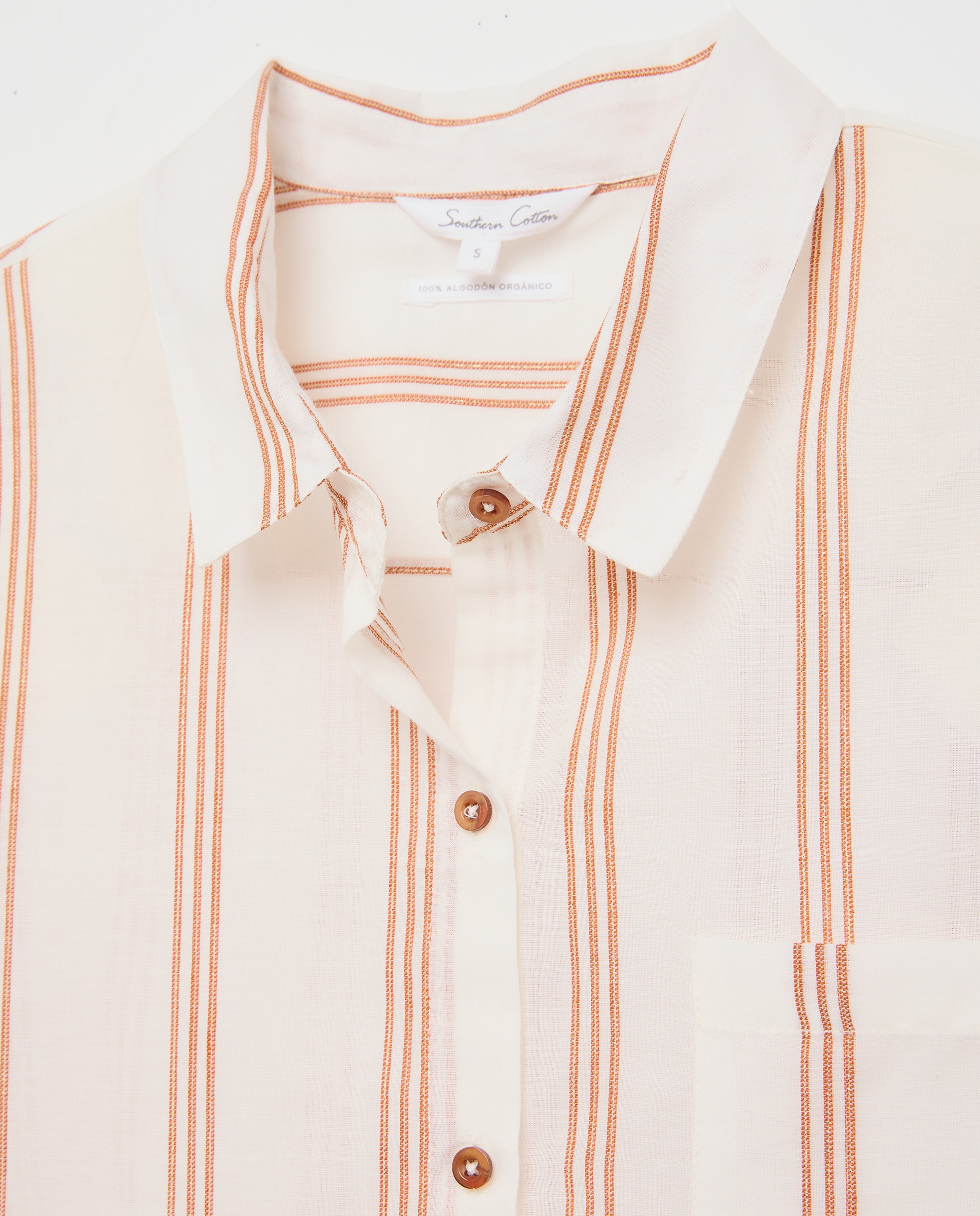 Blusa Camiseiro às Riscas com Brilho Branco-6