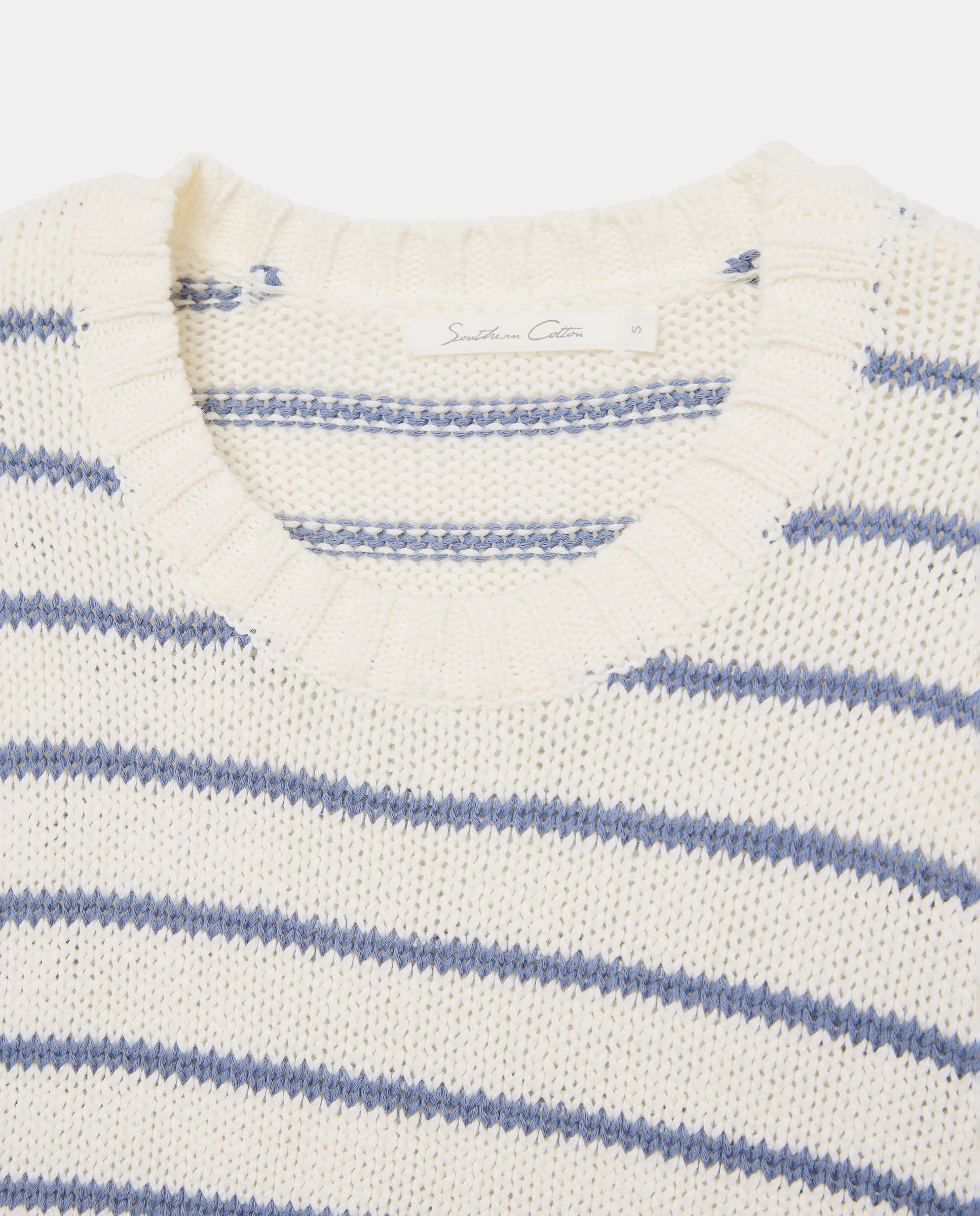 Camisola de Malha Curta com Fitas Azul-5
