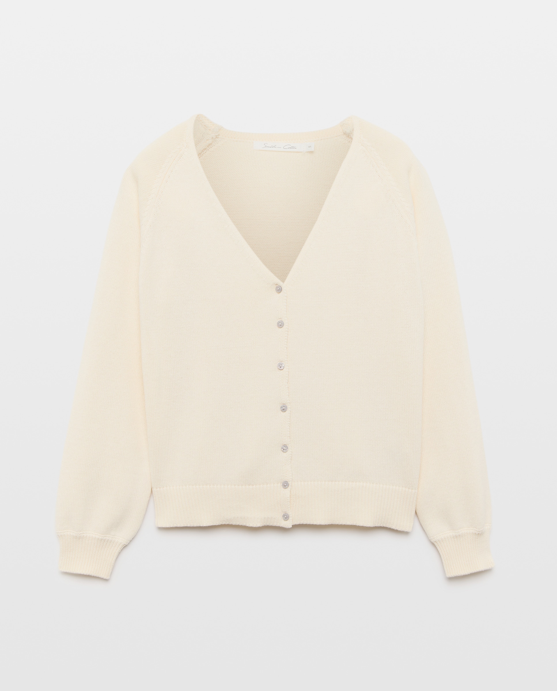 Casaco de Malha com Decote em Bico 120 Cru-4