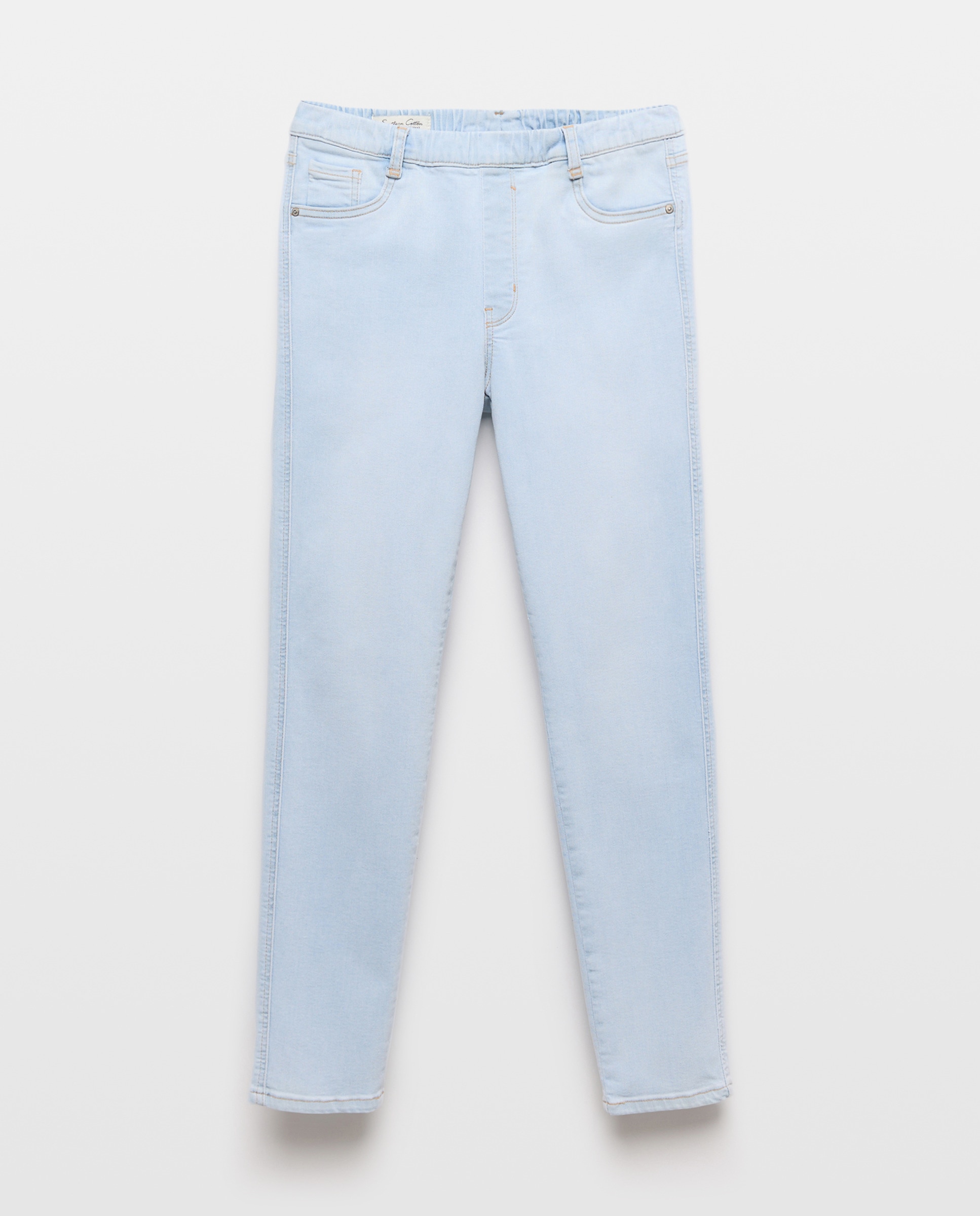 Jeans de Algodão Lisas 490 Petróleo-4