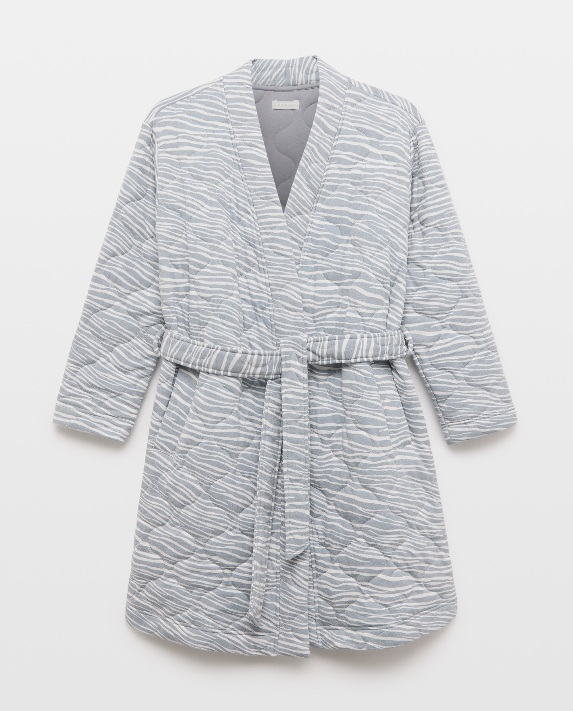 Robe Acolchoado com Animal Print de Zebra Branco-3