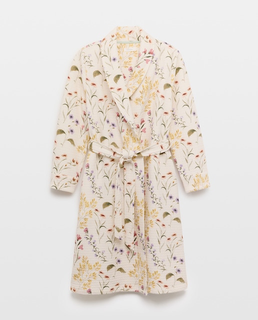 Imagem 0 de Robe Cruzado com Gola de Renda