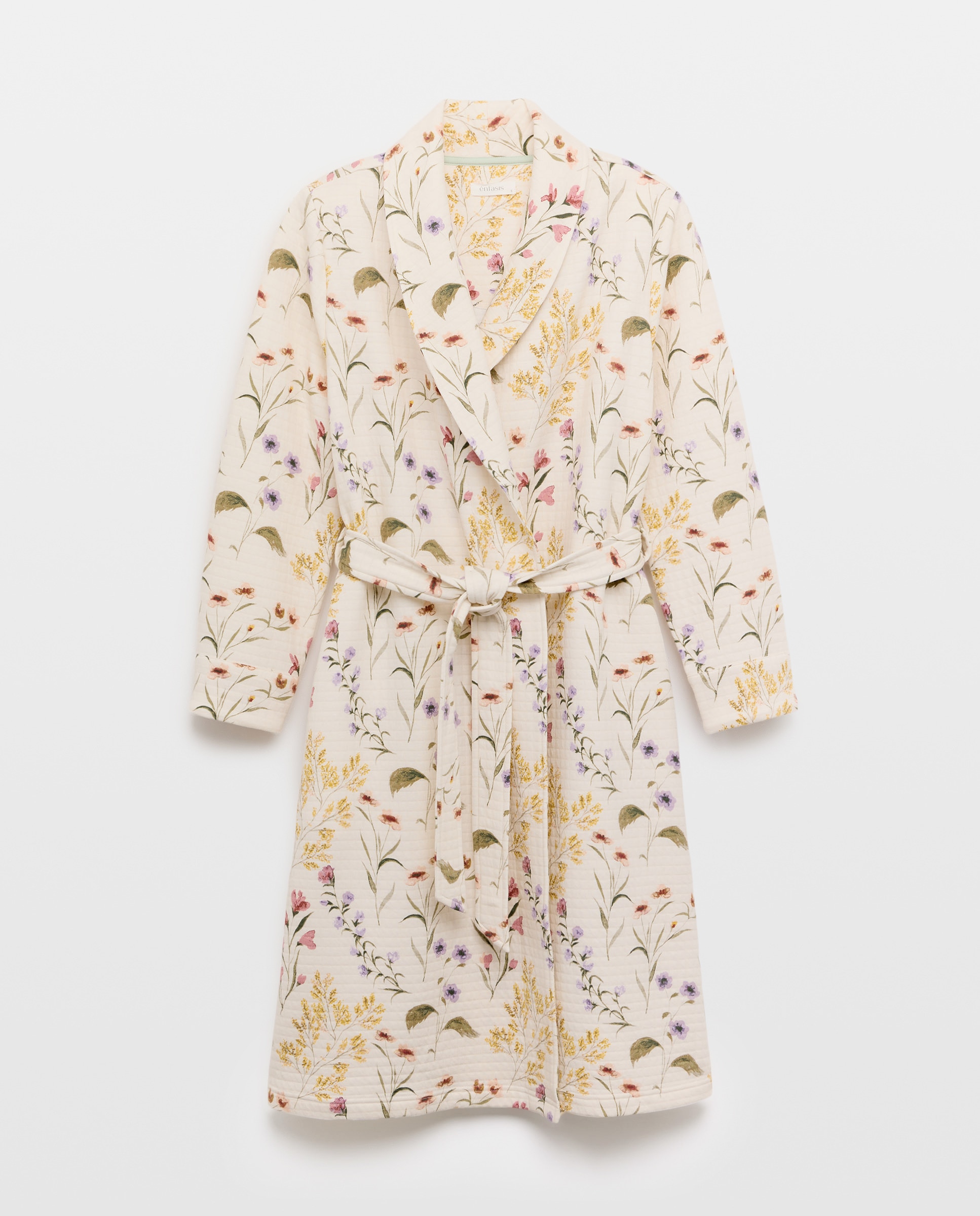 Robe Cruzado com Gola de Renda Rosa-1