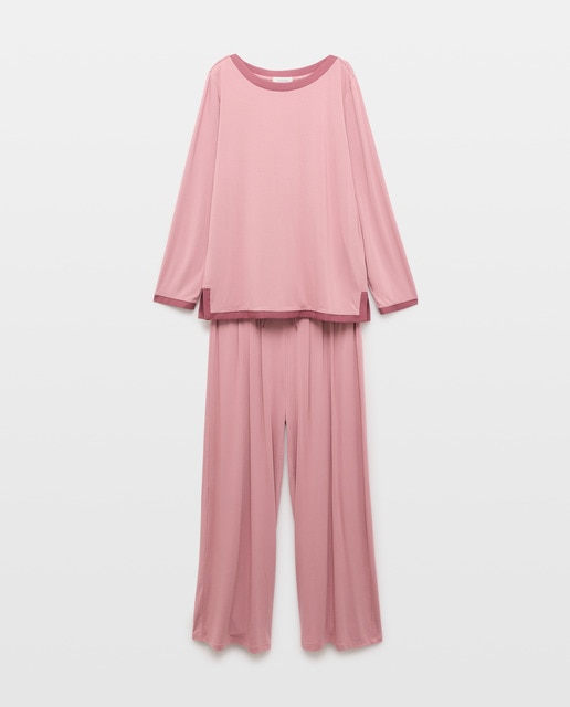 Imagem 0 de Pijama de Cetim com Vivos em Contraste