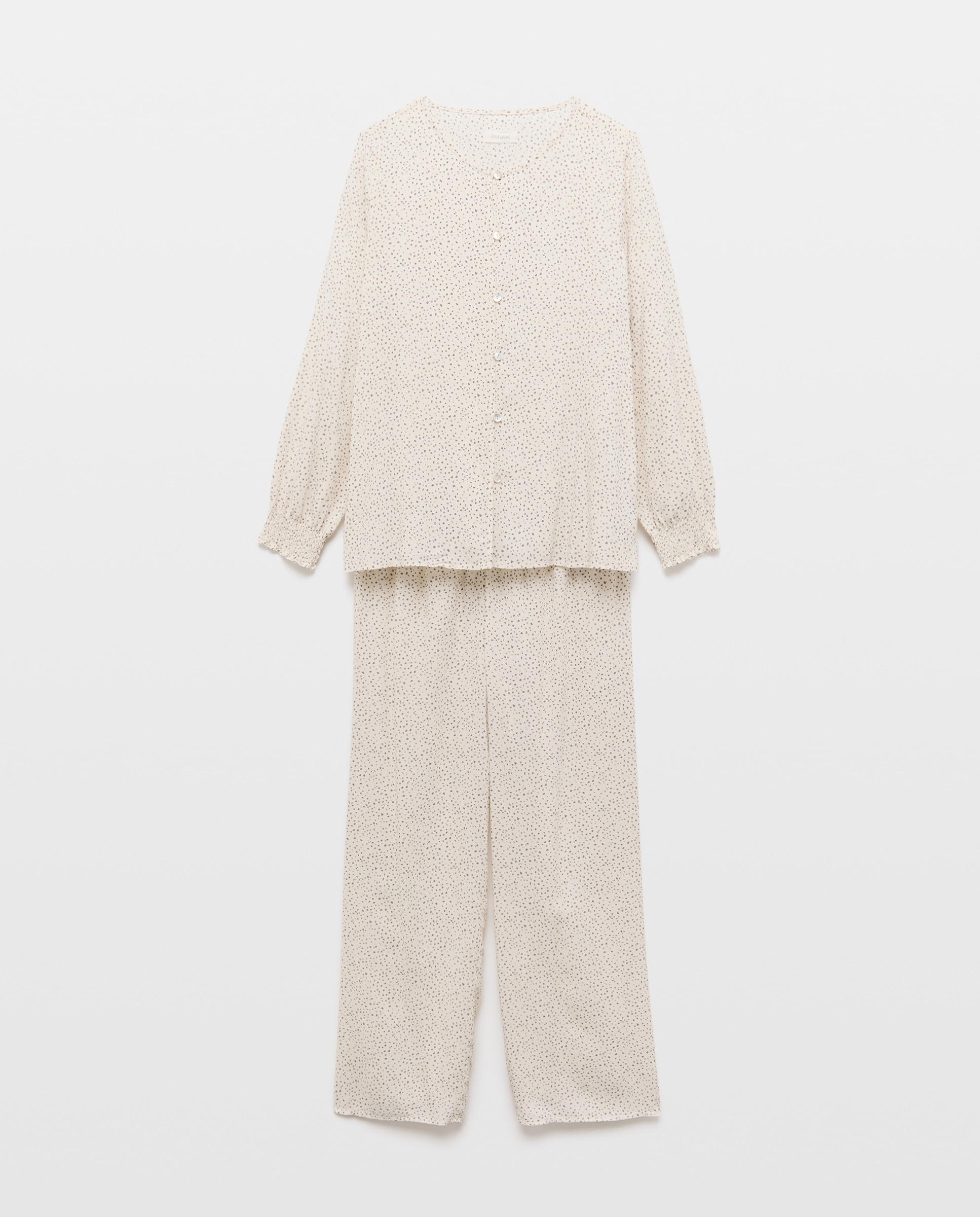 Pijama com Estampado Floral e Mangas em Balão Rice Paper-3