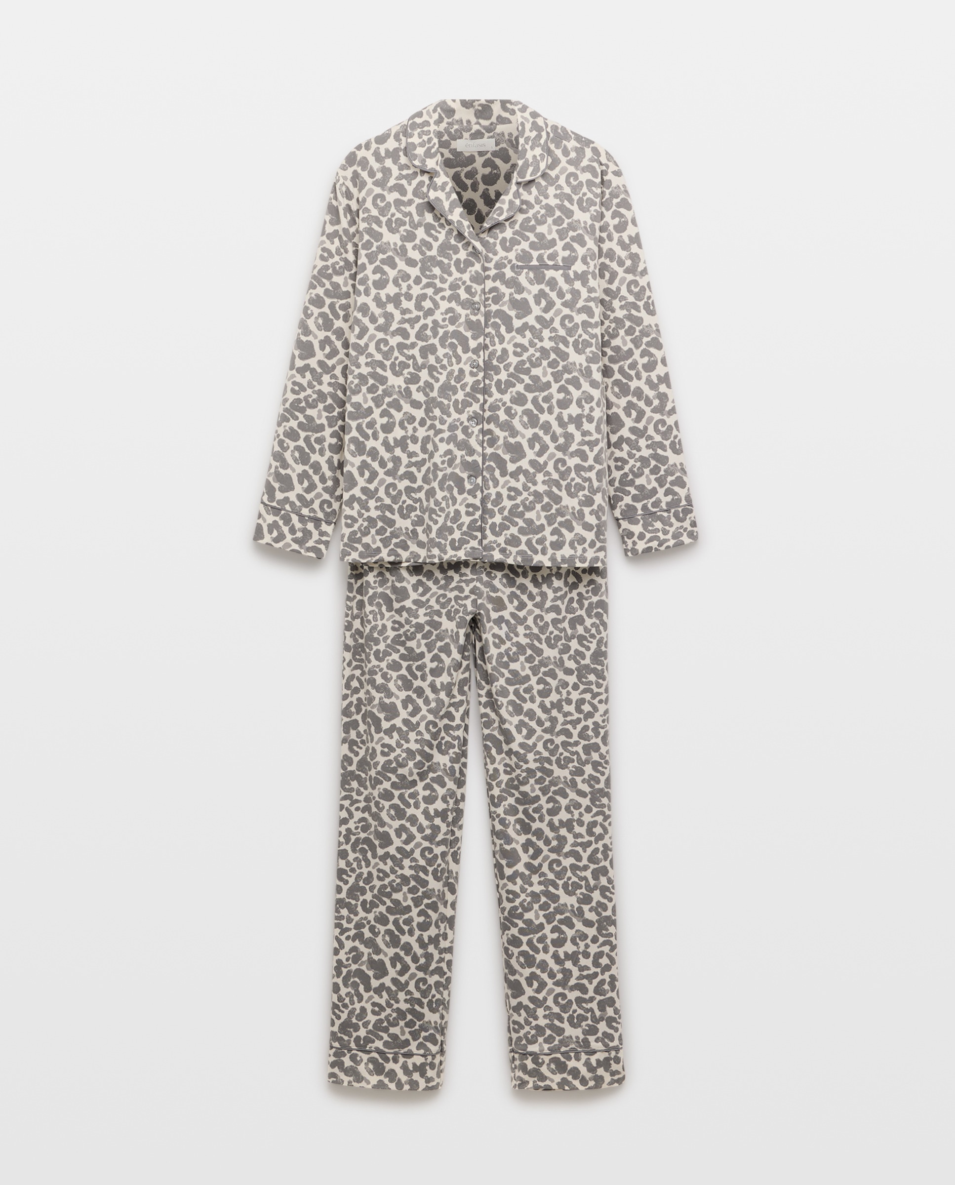 Pijama Camiseiro Estampado Branco-3