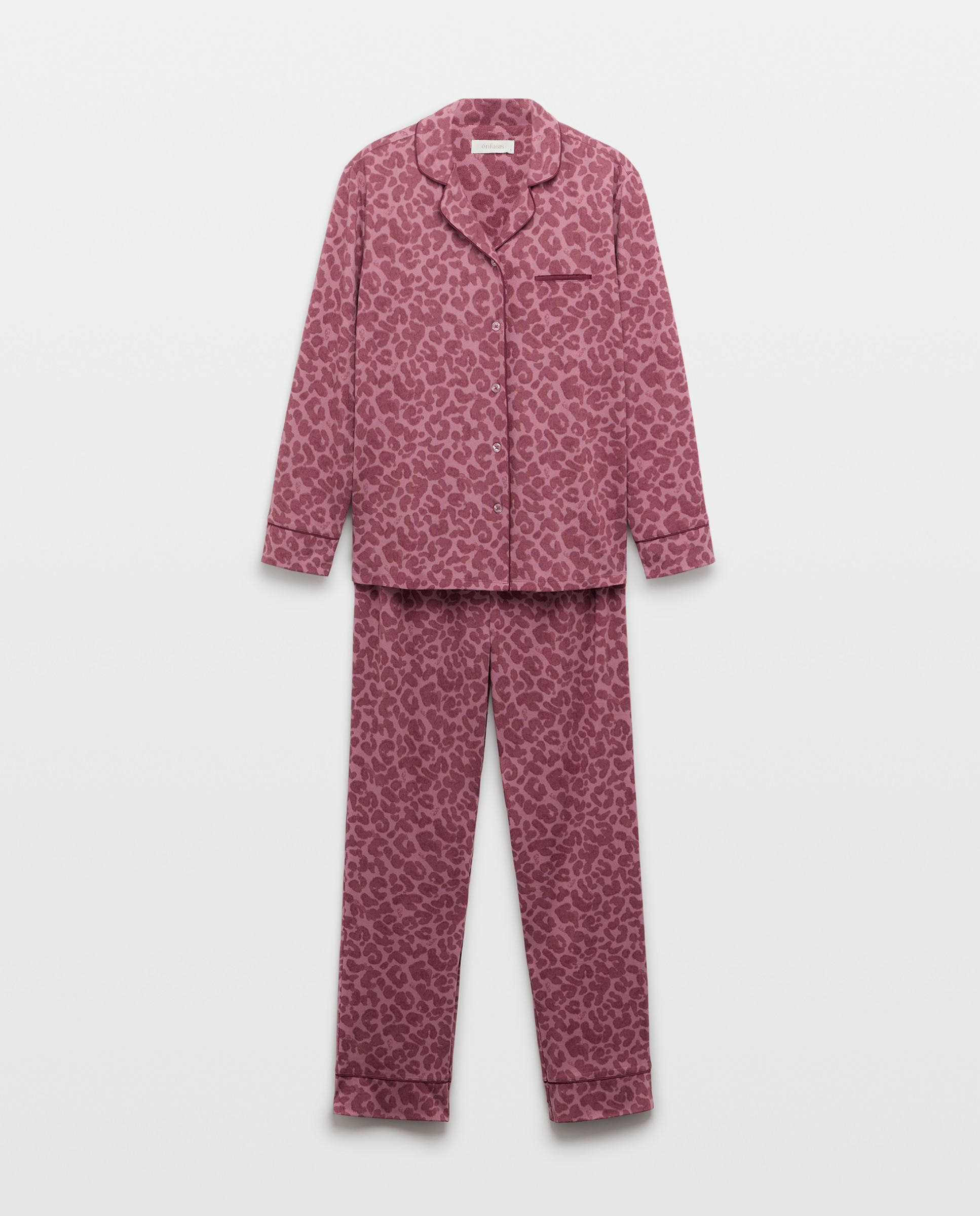 Pijama Camiseiro Estampado Rosa-3