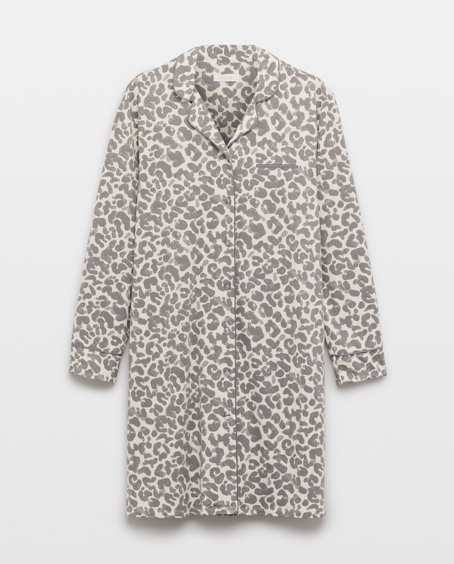 Camisa Estampada de Poliéster Branco-3