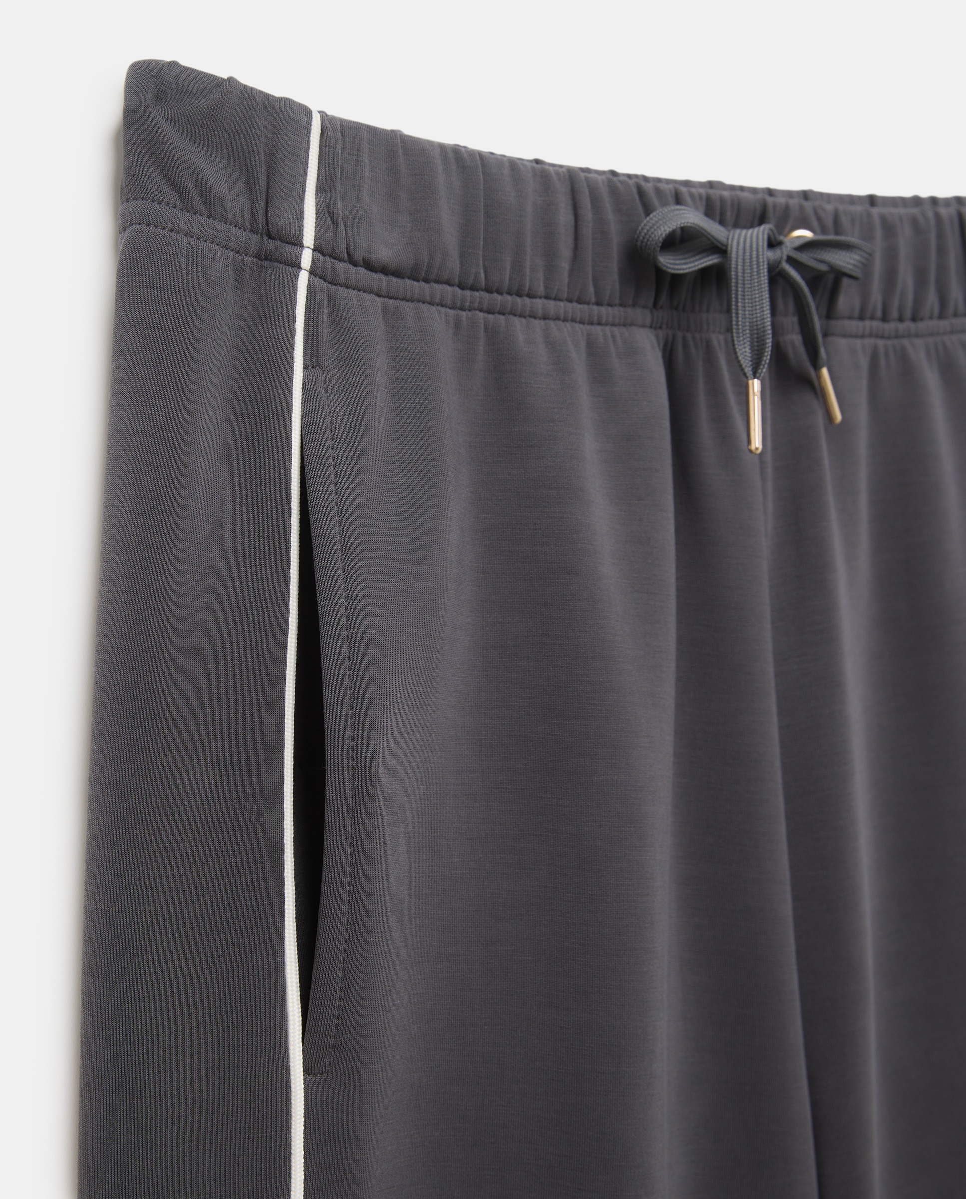 Calças Palazzo em Contraste Preto-5