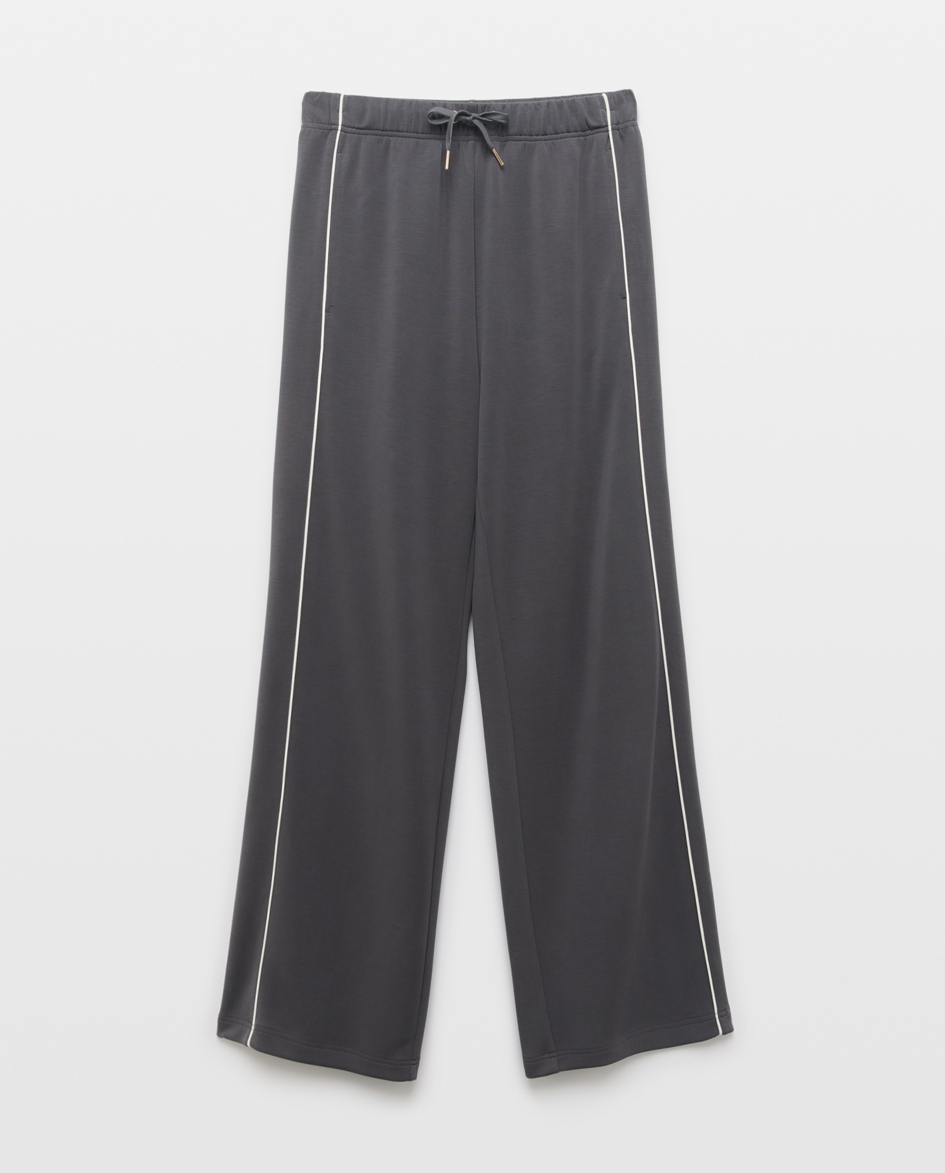 Calças Palazzo em Contraste Preto-4