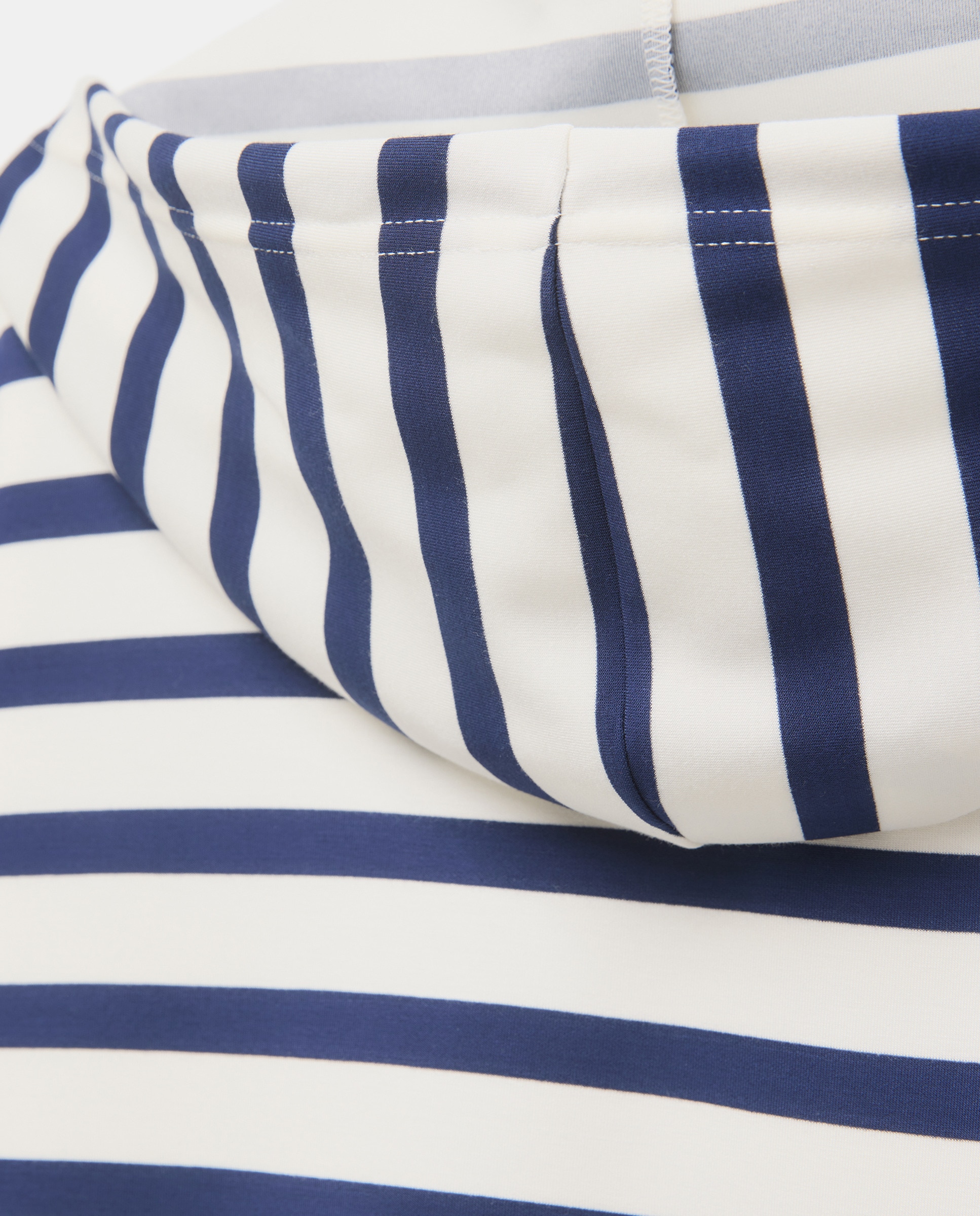Sweatshirt às Riscas e com Capuz Azul-marinho-5