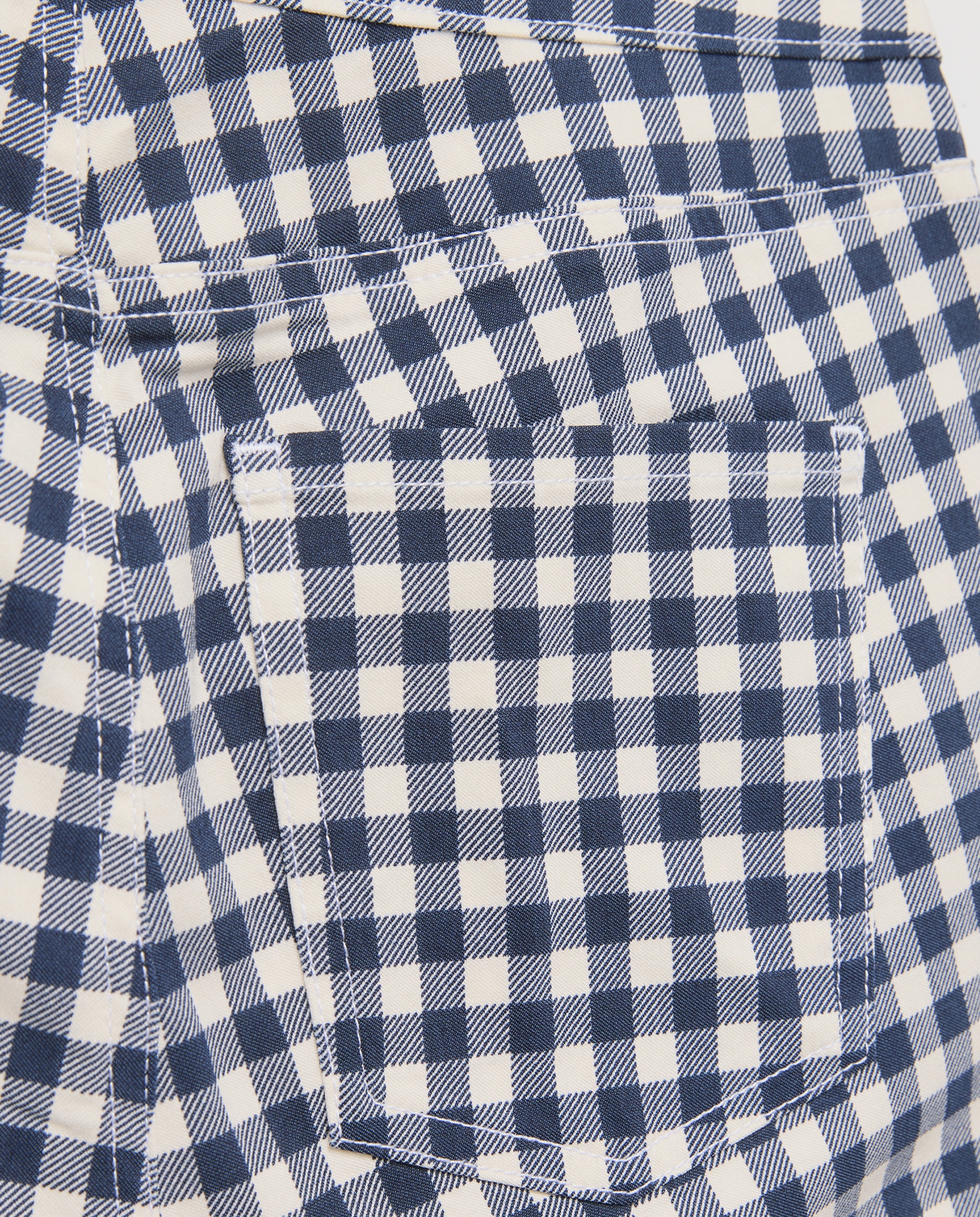 Pantalon de mujer recto de cuadros vichy Azul-5
