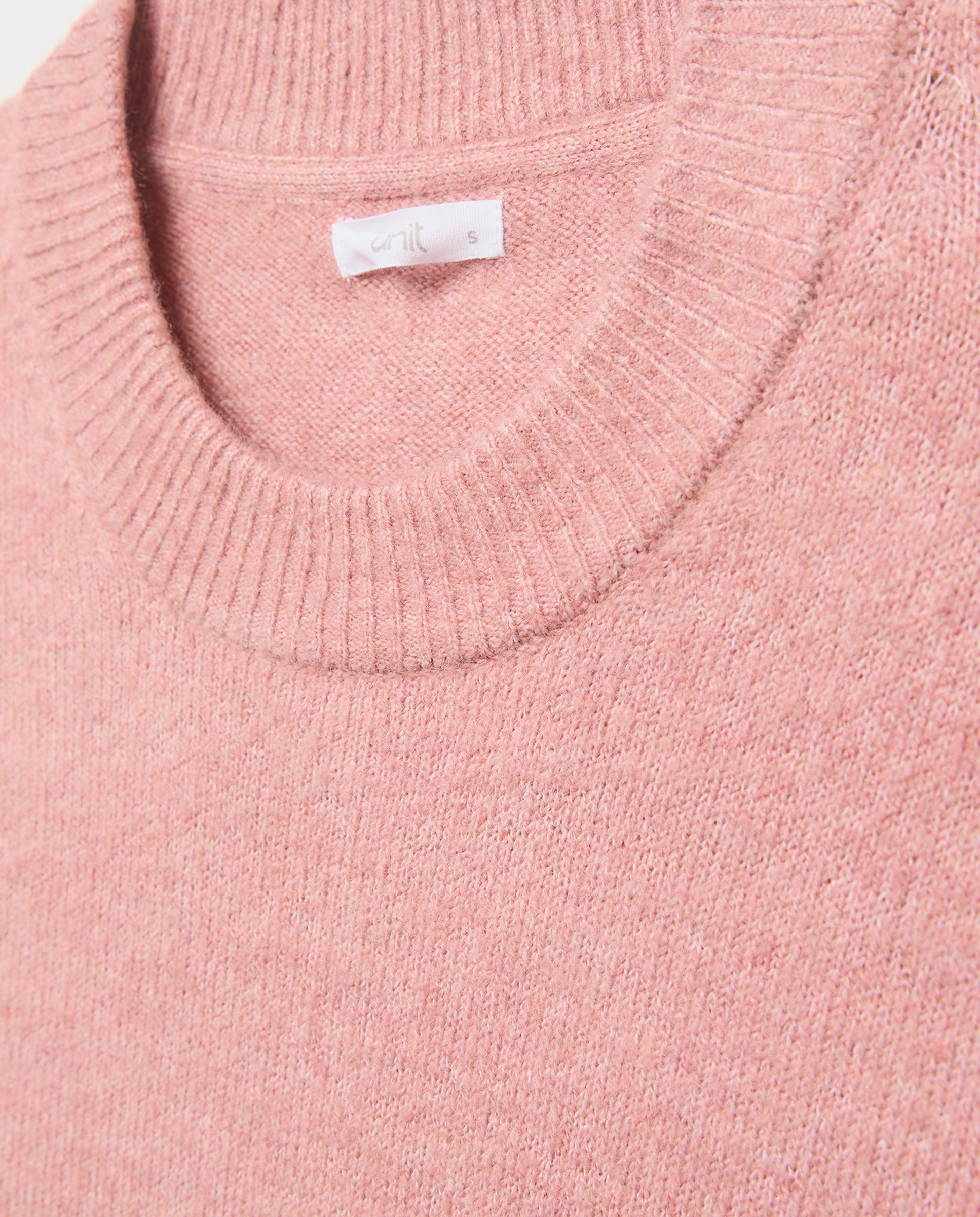 Jersey de mujer básico cuello caja Rosa claro-5