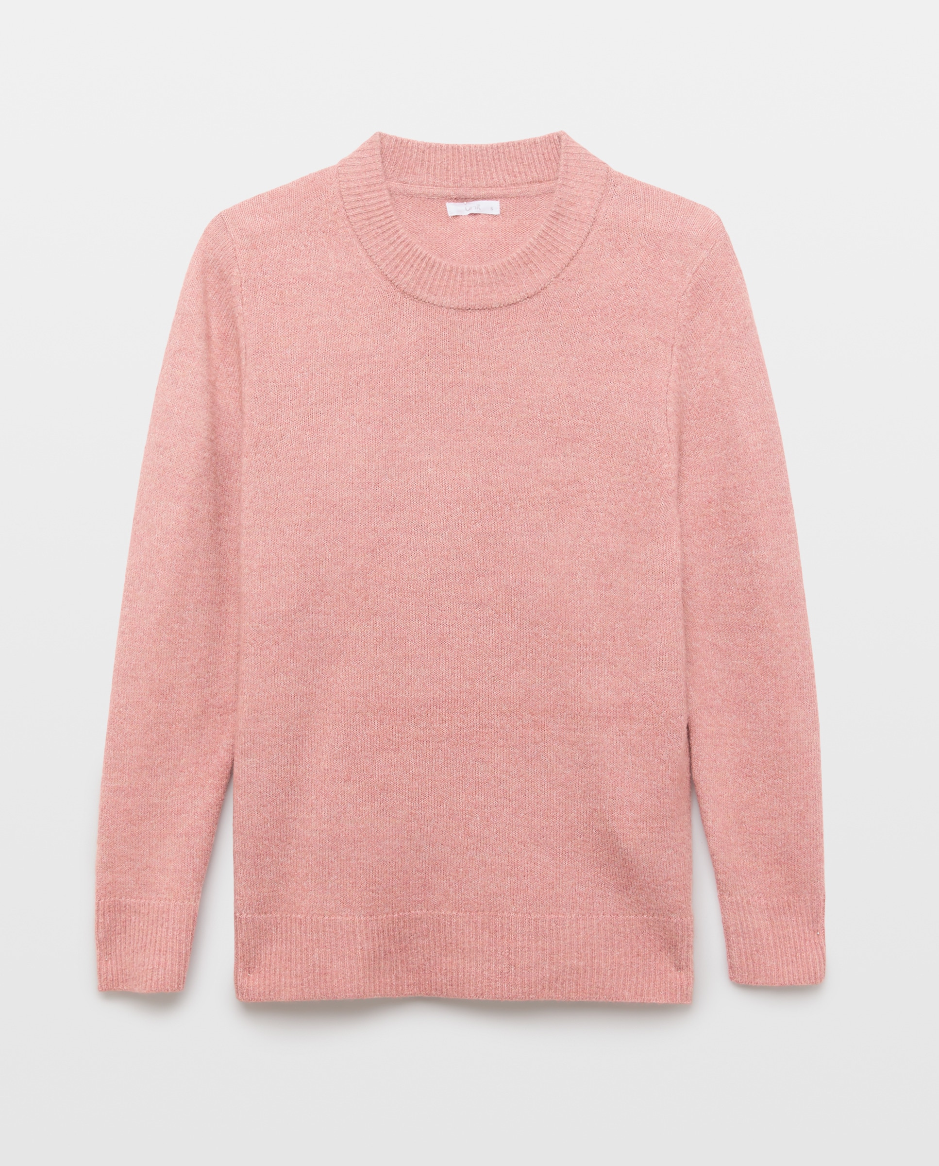 Jersey de mujer básico cuello caja Rosa claro-4