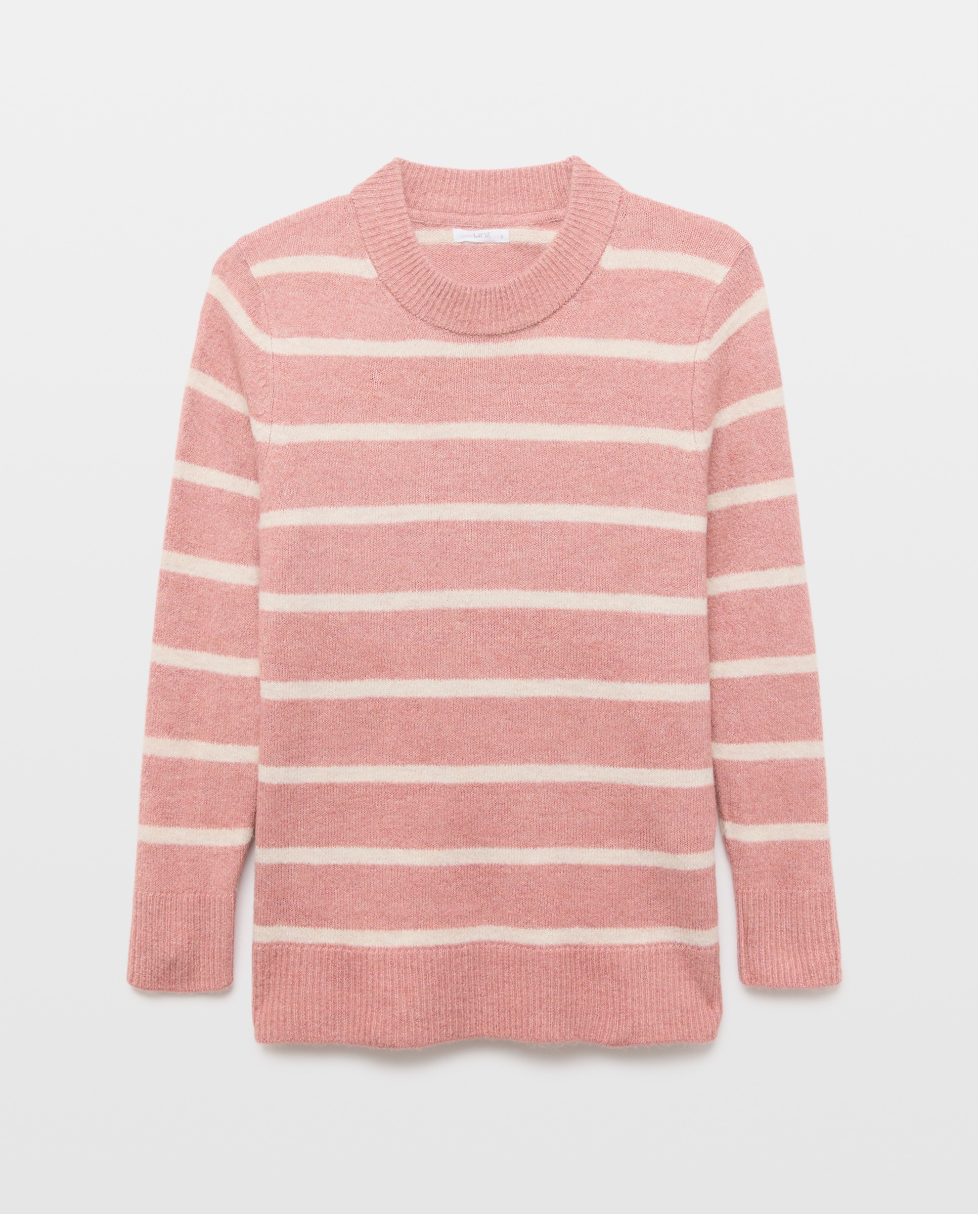 Jersey de mujer básico cuello caja Rosa-4