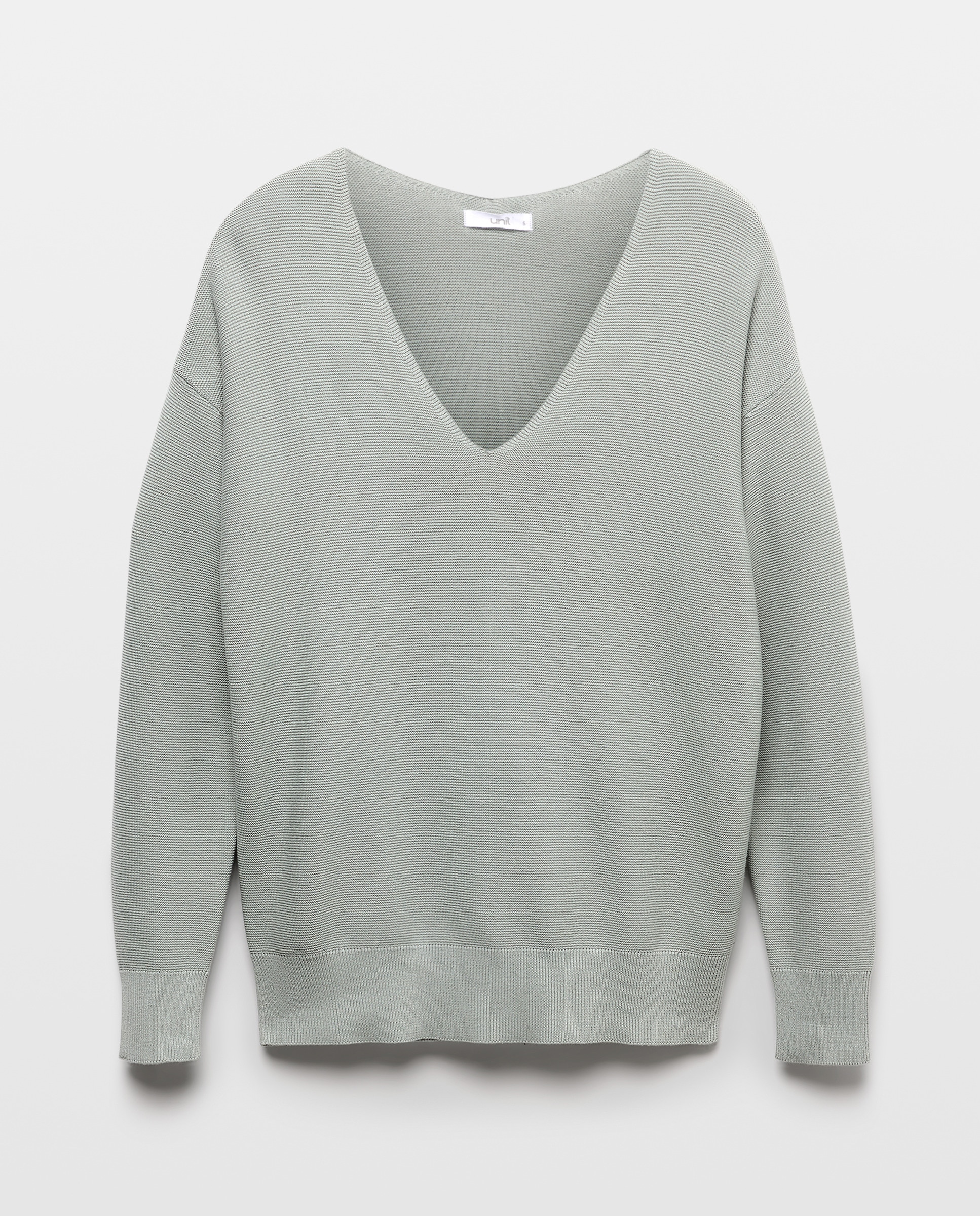 Jersey de mujer básico cuello pico 582 Verde agua-4