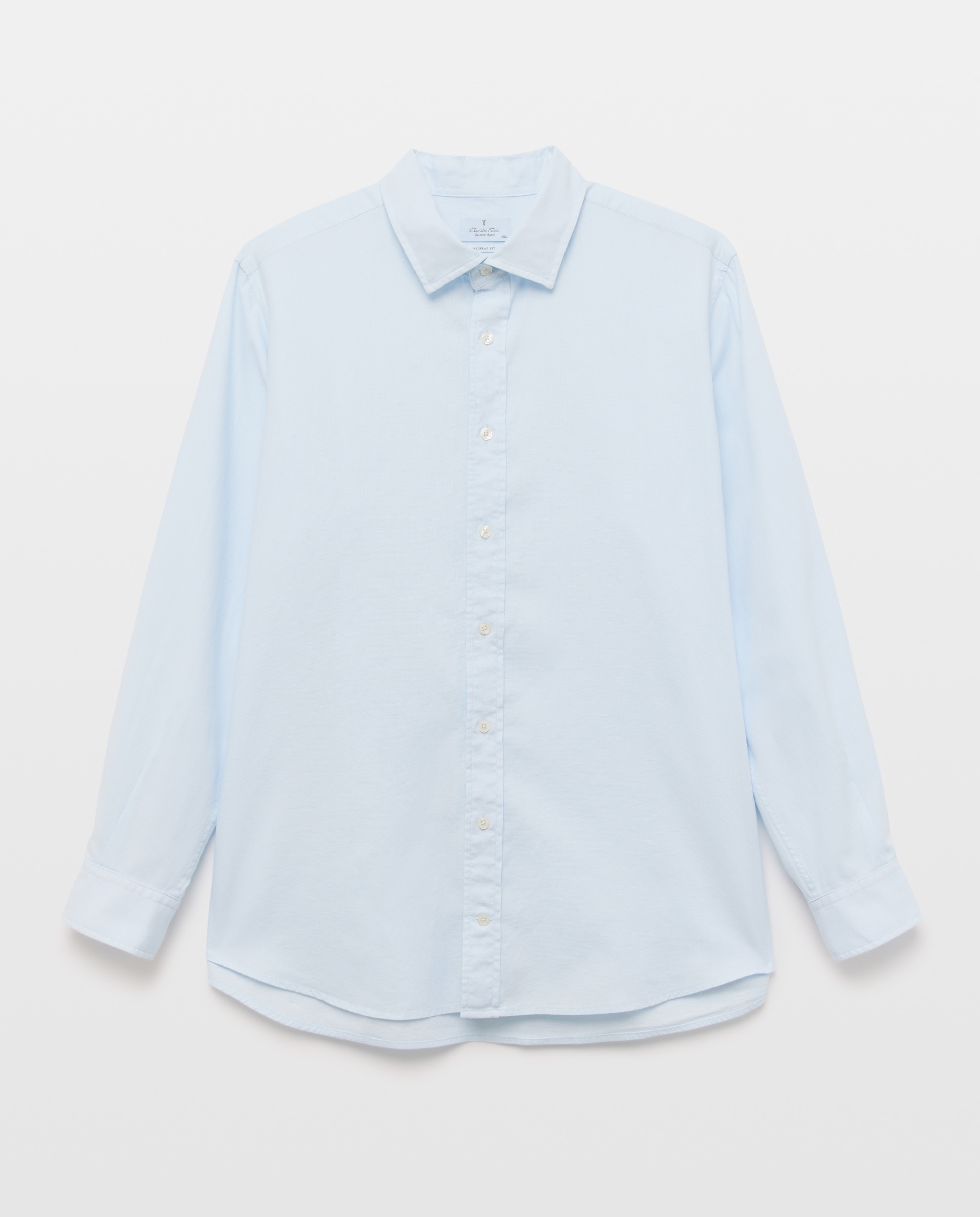 Camisa Casual de Manga Comprida Azul-claro-4