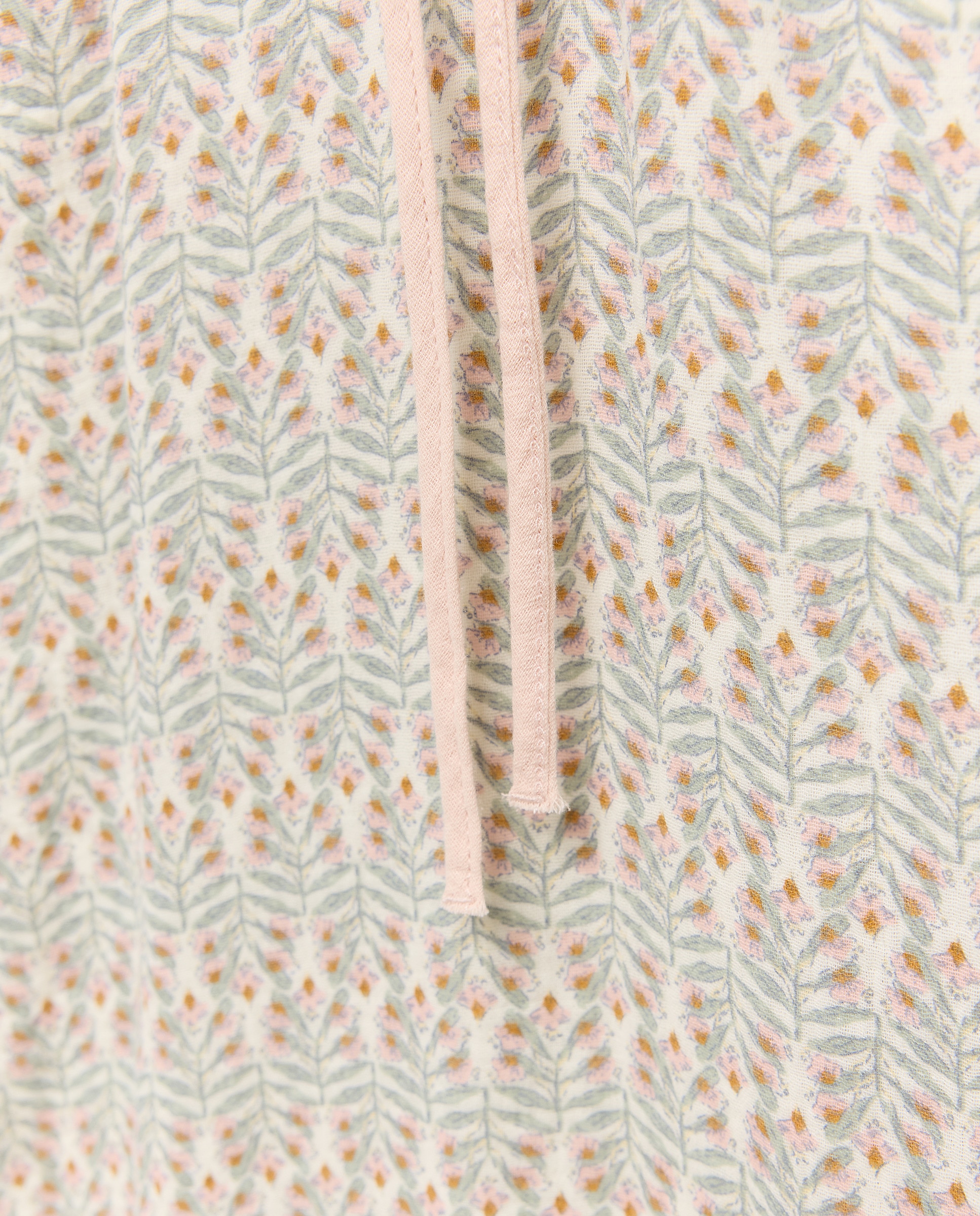 Camisón mujer algodón largo estampado lazo Rosa claro-4