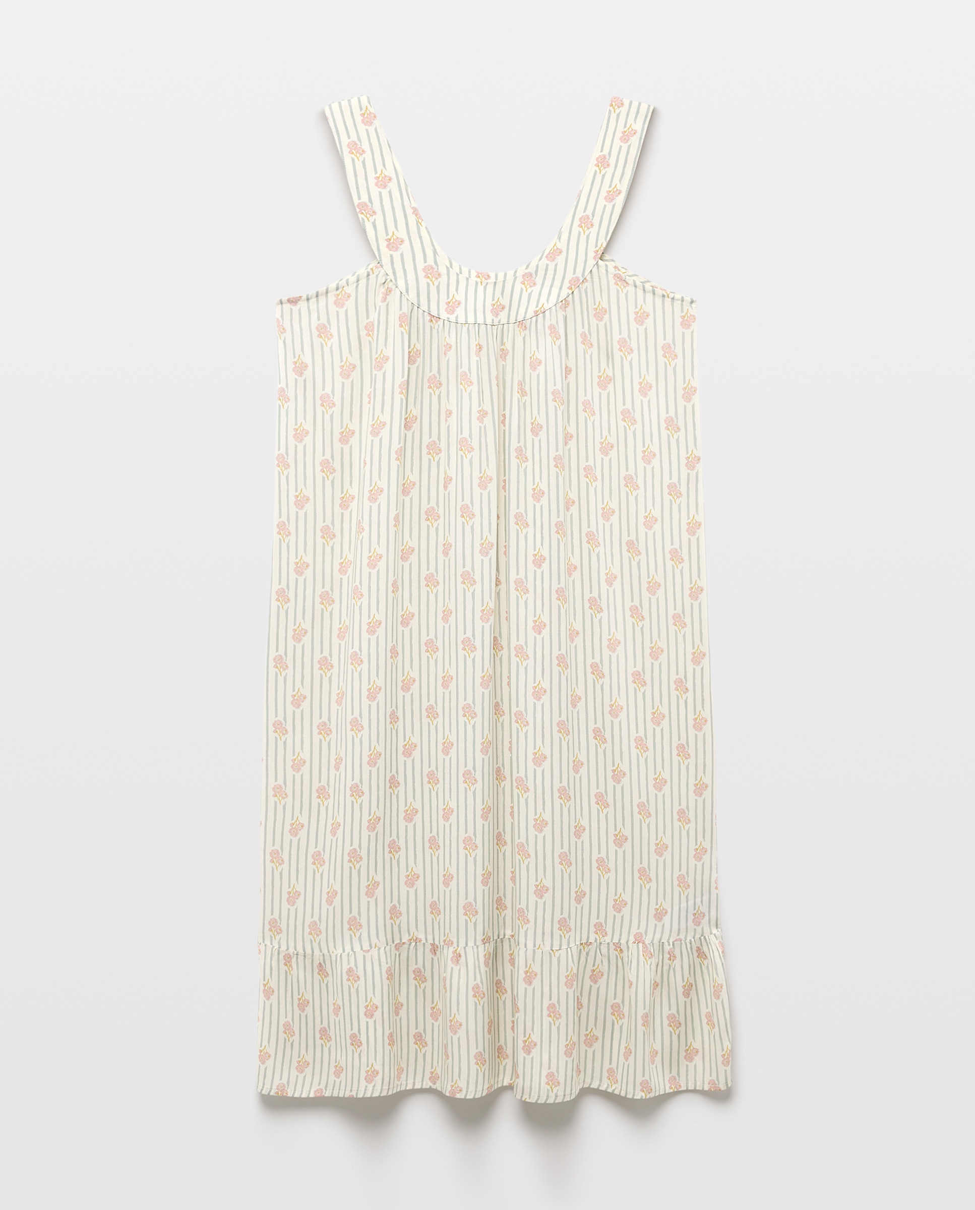 Camisón mujer estampado cuello redondo Verde-3