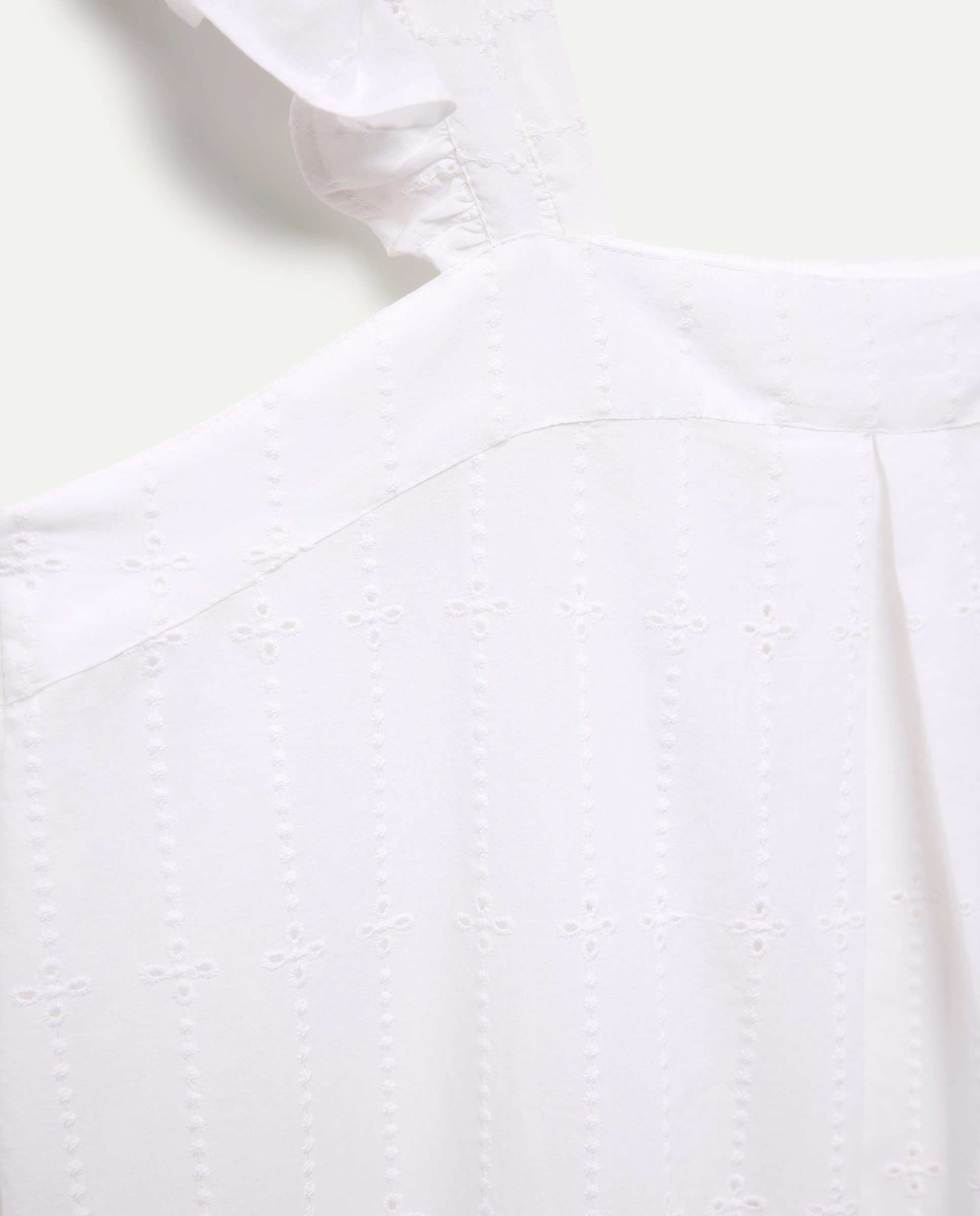 Camisón mujer algodón bordado Blanco roto-4