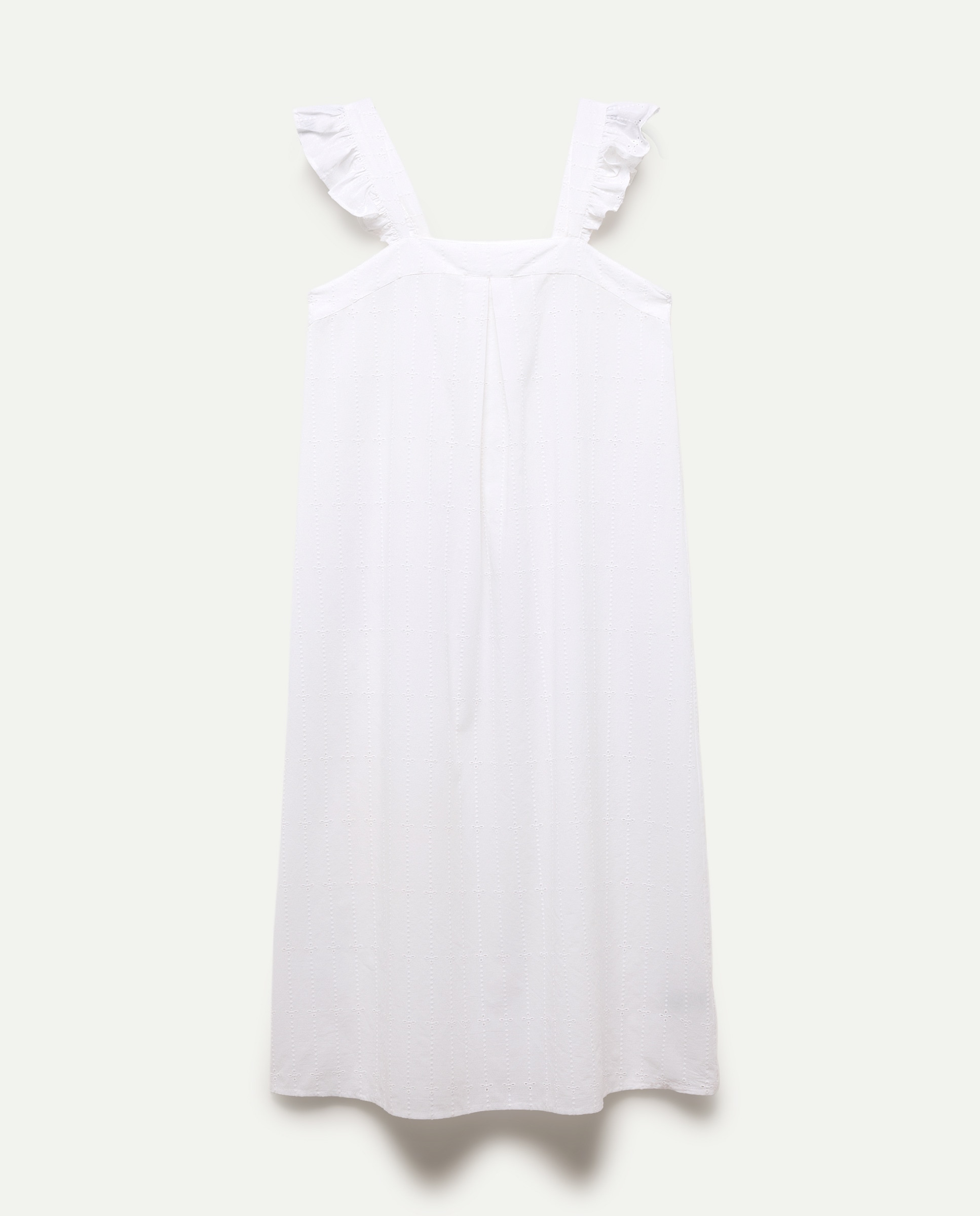 Camisón mujer algodón bordado Blanco roto-3