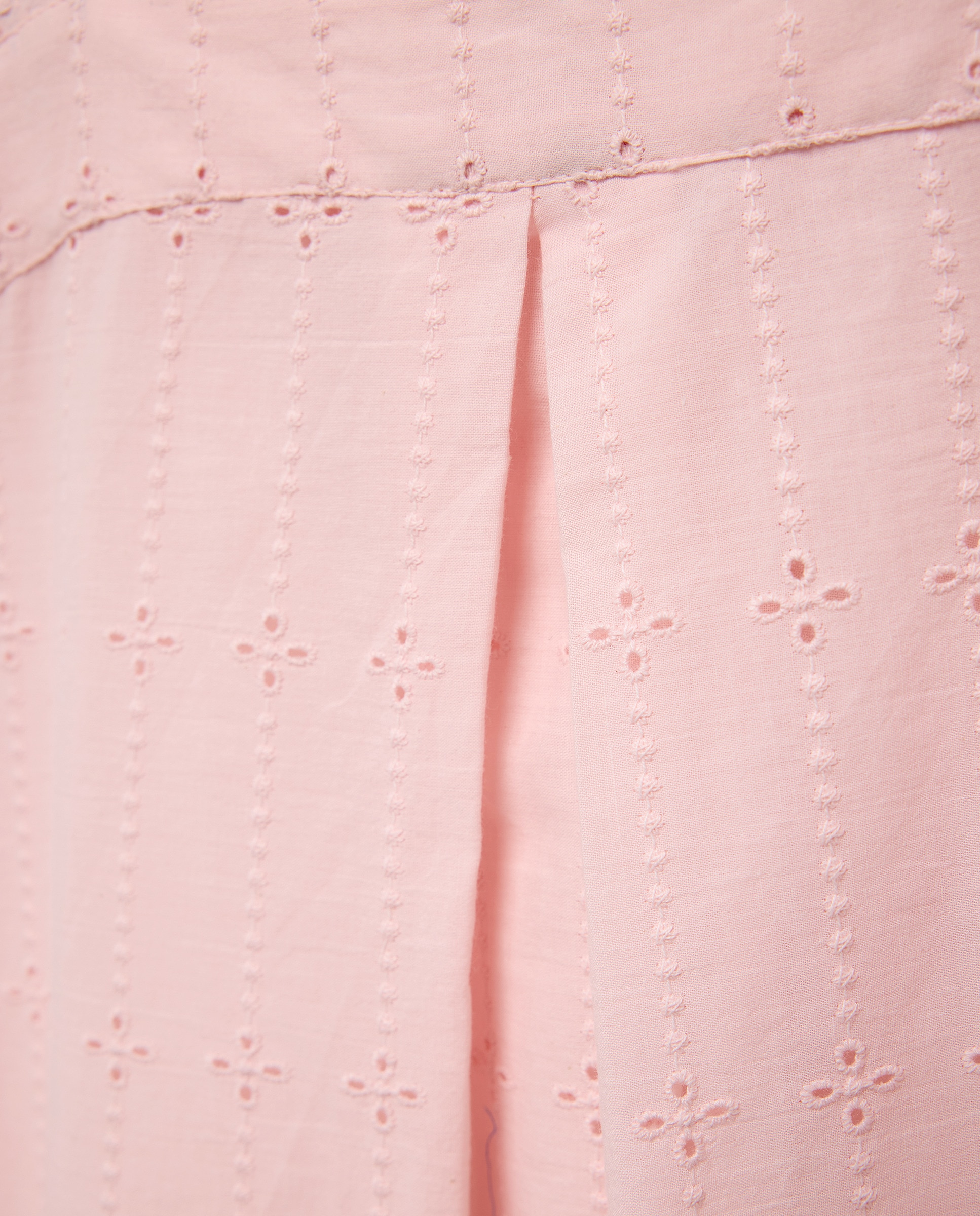 Camisón mujer algodón bordado Rosa claro-4
