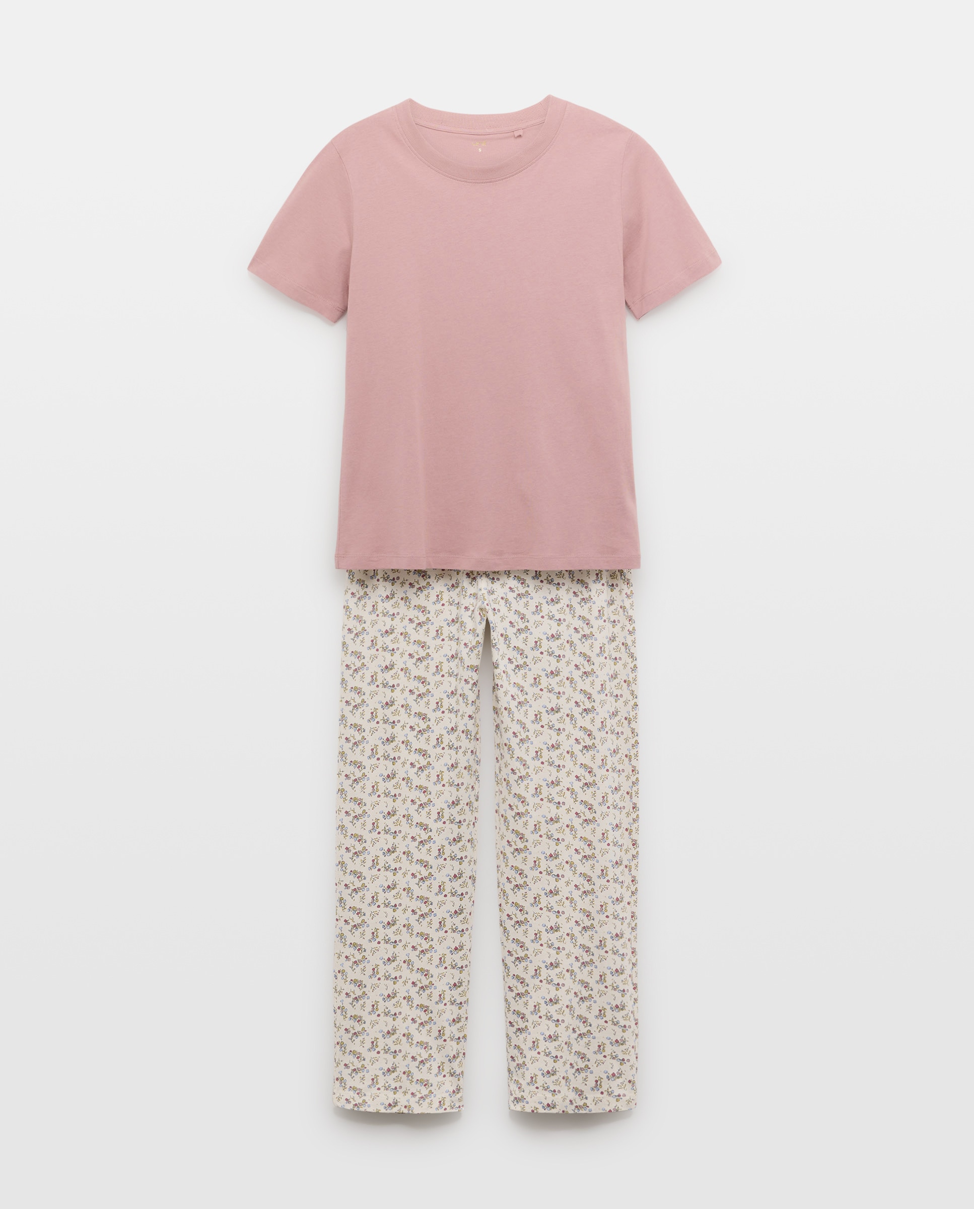 Pijama mujer algodón estampado 220 Rosa palo-3