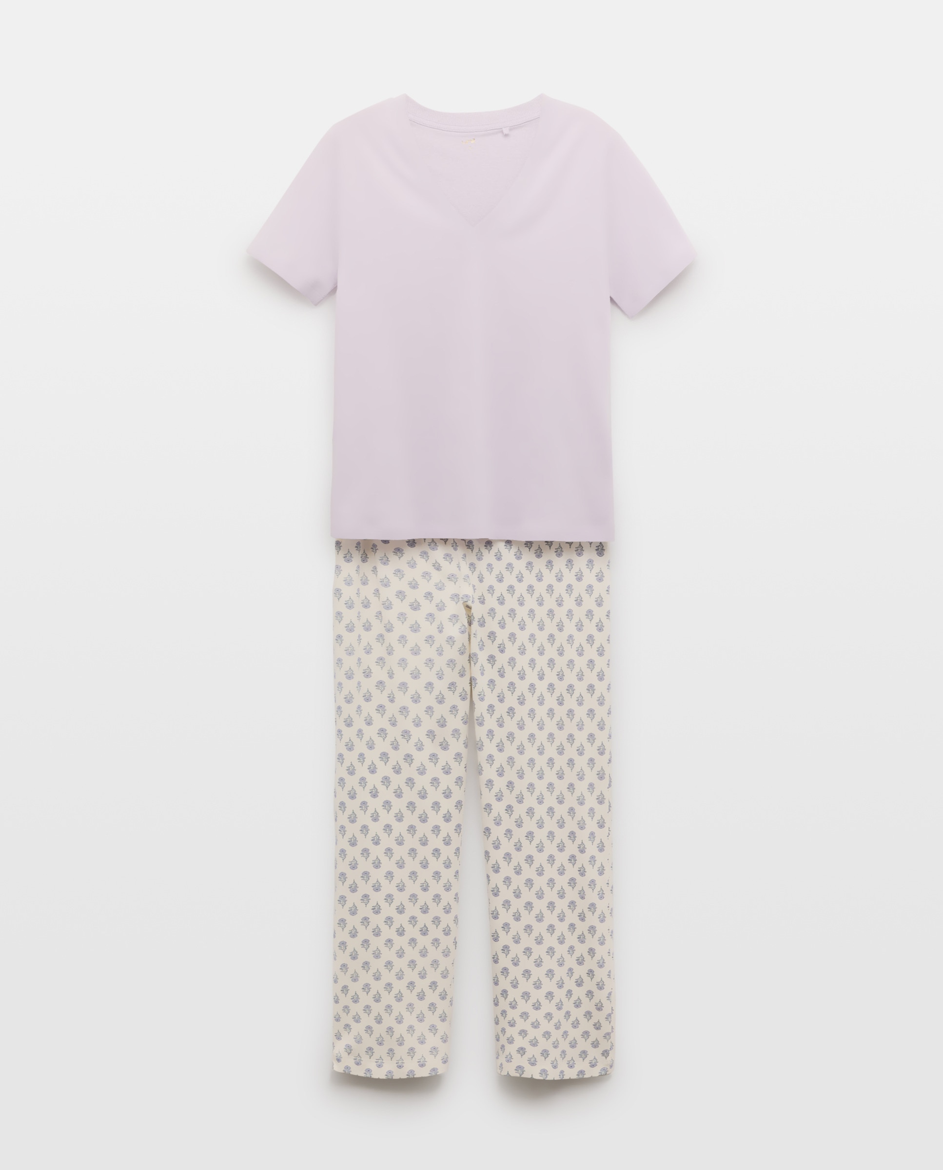 Pijama mujer algodón estampado 284 Lila-3