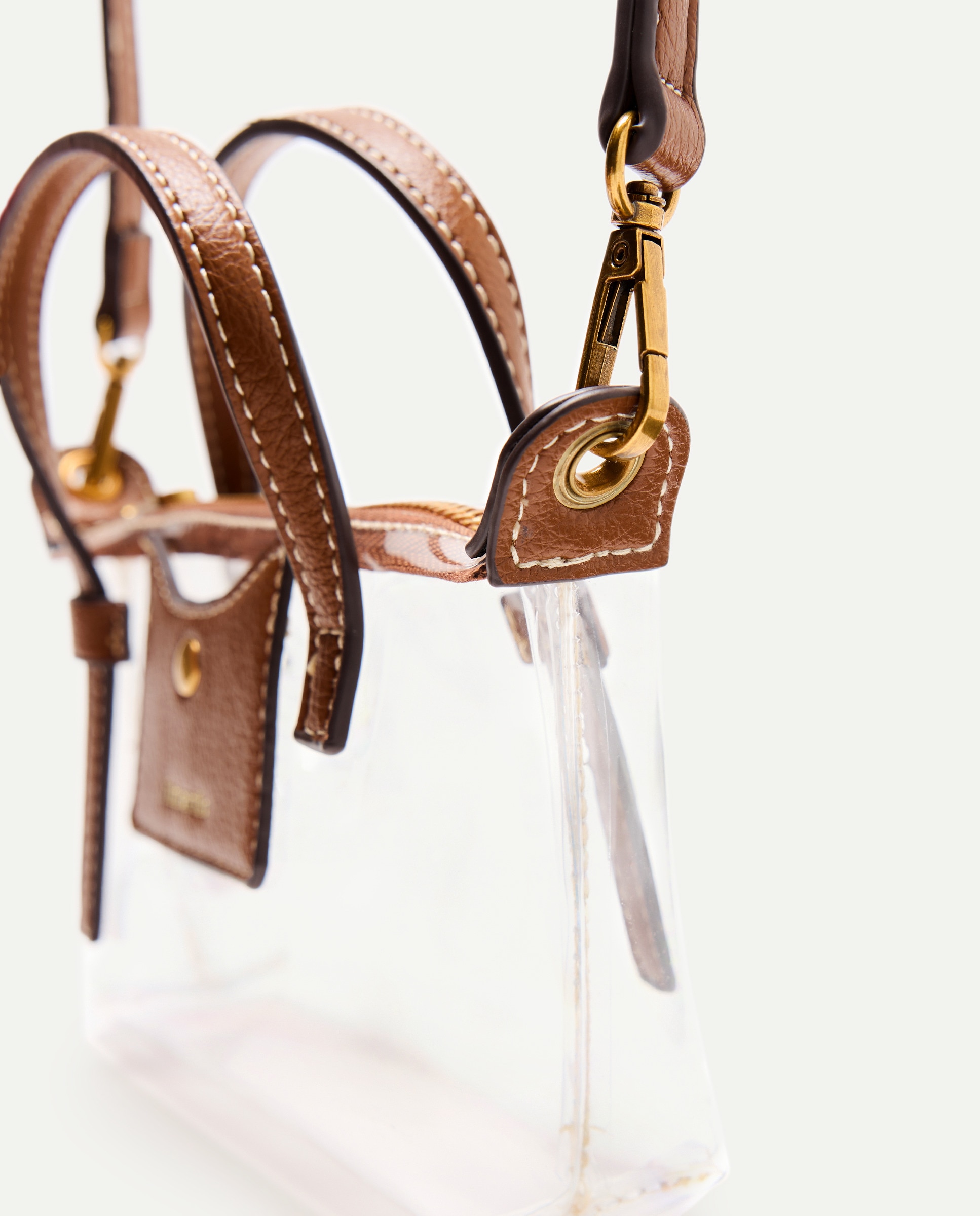 Mala Pequena Transparente 730 Camel-5