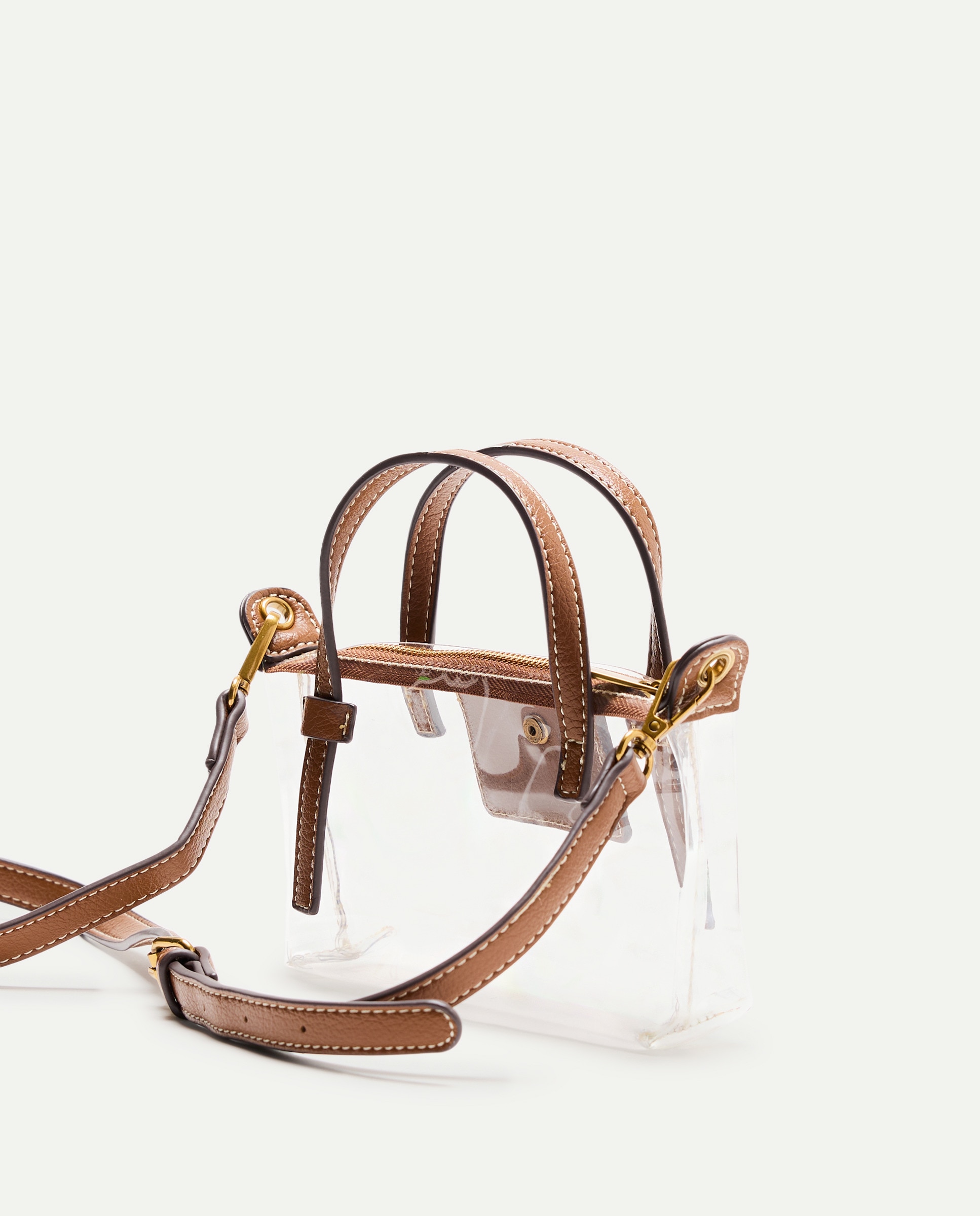 Mala Pequena Transparente 730 Camel-2