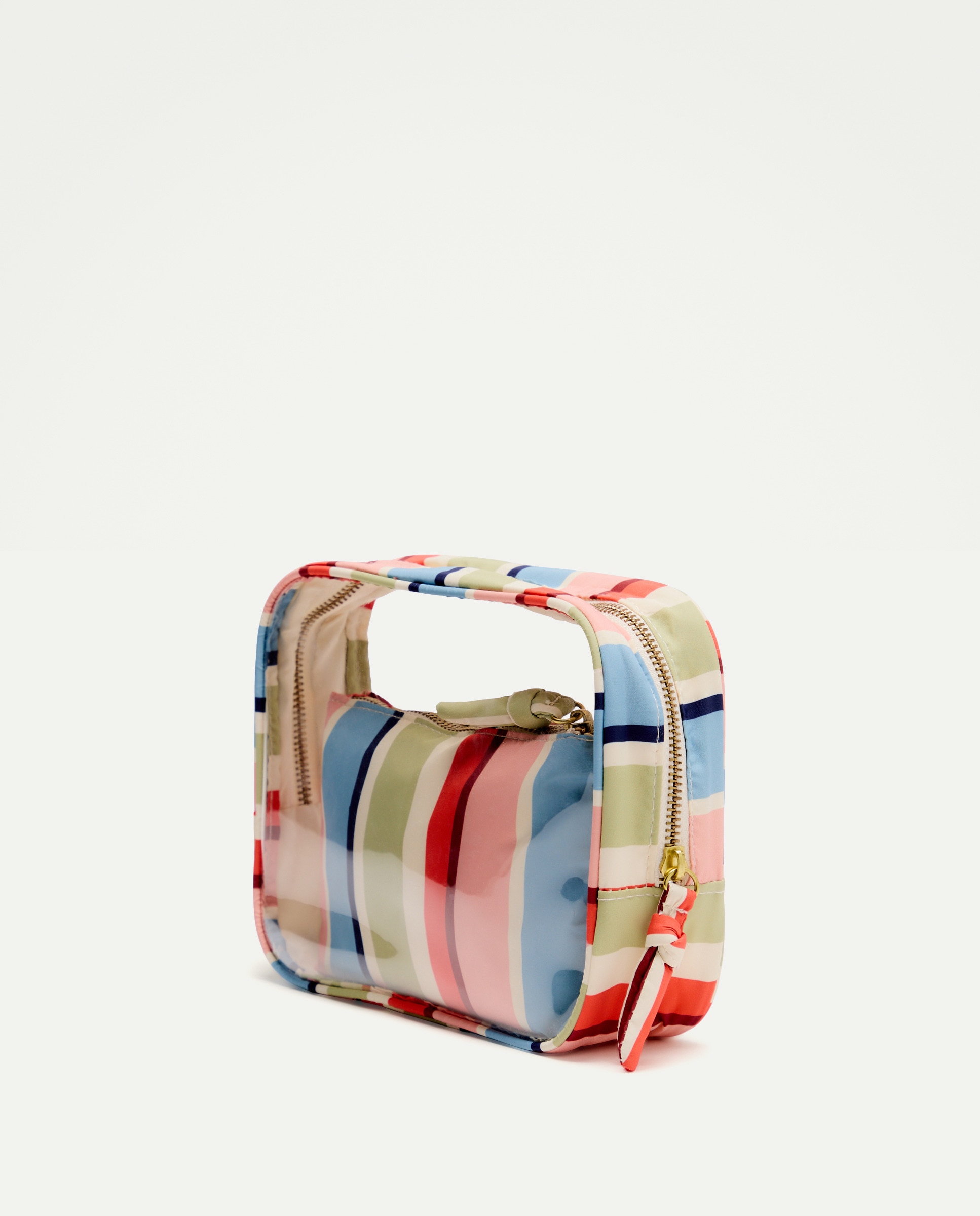 Pack de 2 Nécessaires - Transparente/às Riscas Rosa-2
