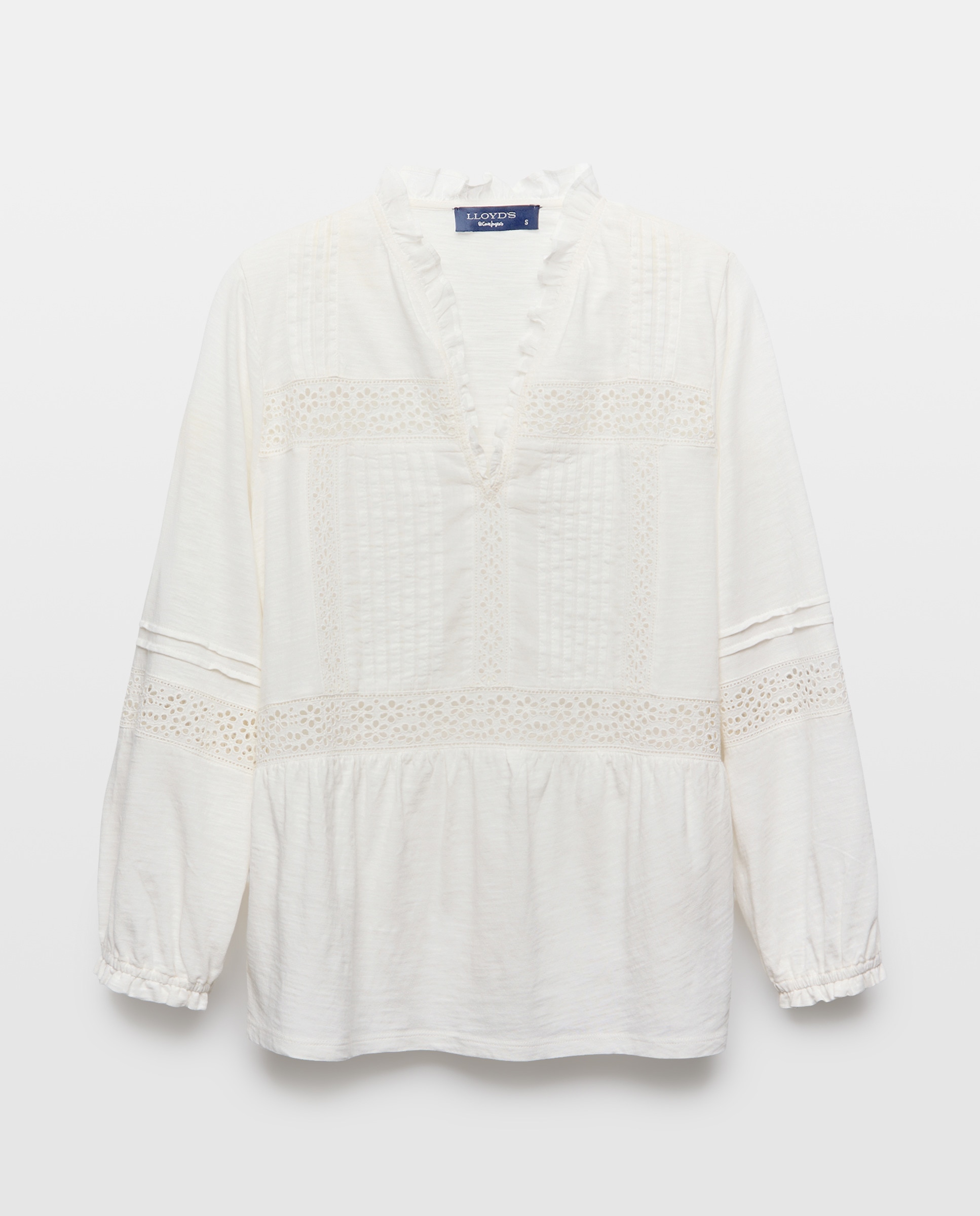 T-shirt com Rendas e Botões 120 Cru-5