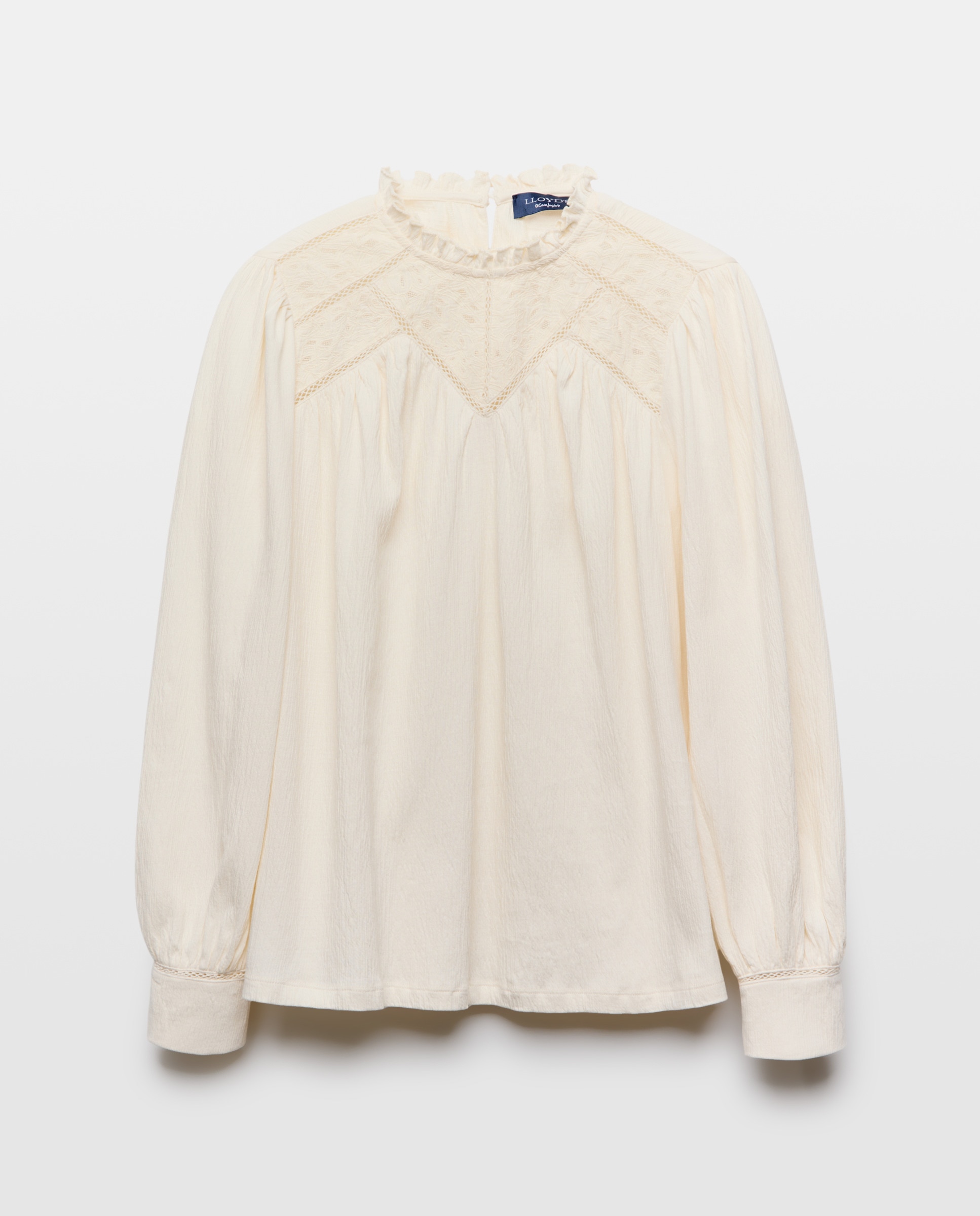 T-shirt com Decote Redondo e Bordado 120 Cru-5