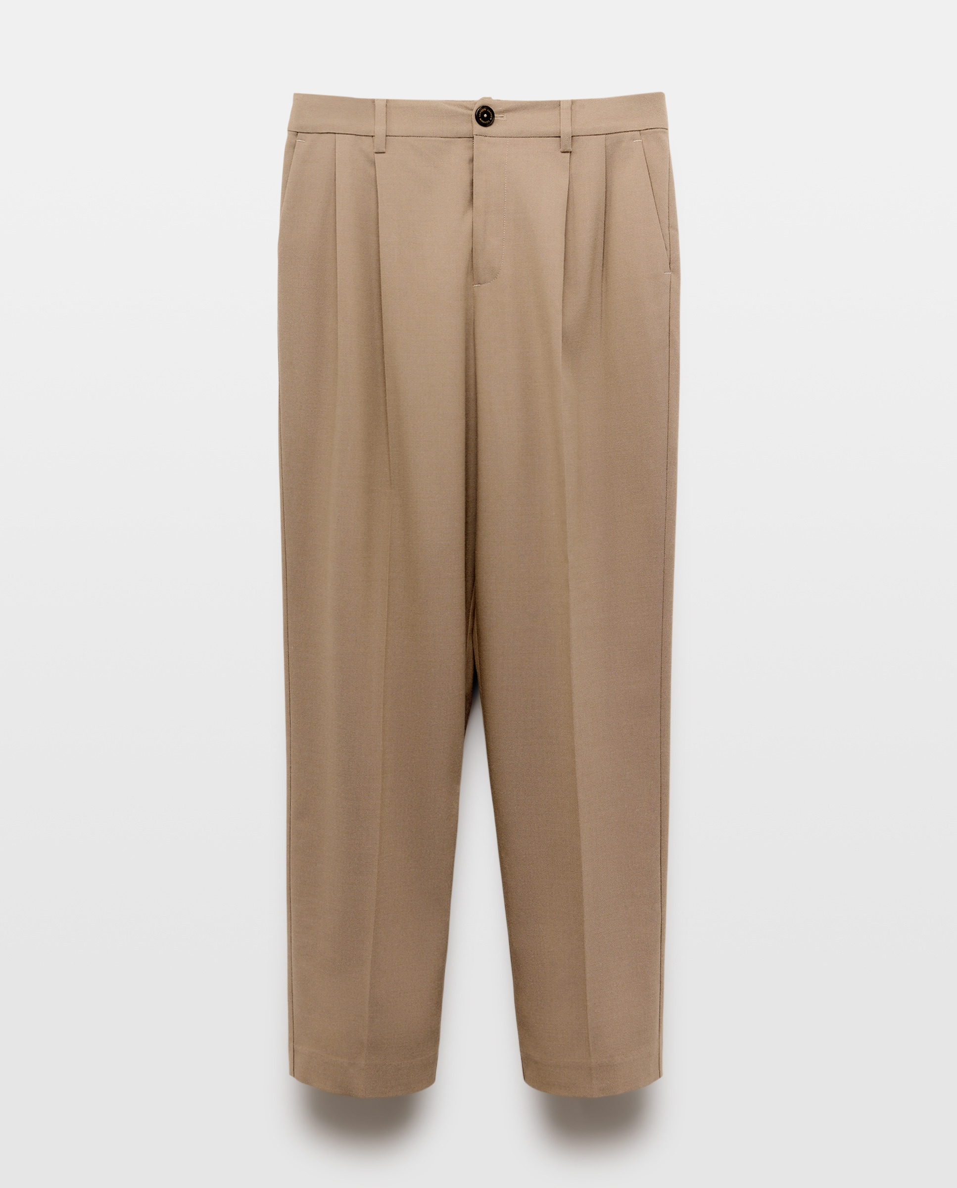 Calças Regular Lisas Vison Claro-4