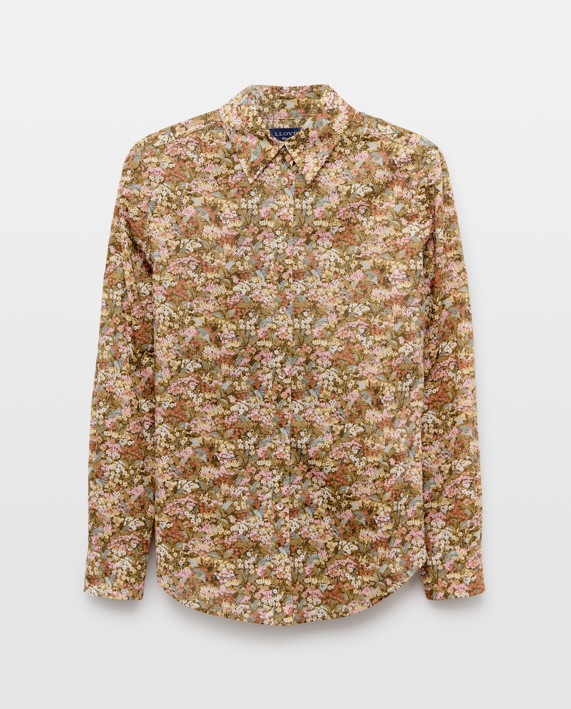 Camisa de Manga Comprida com Estampado Floral Verde-5