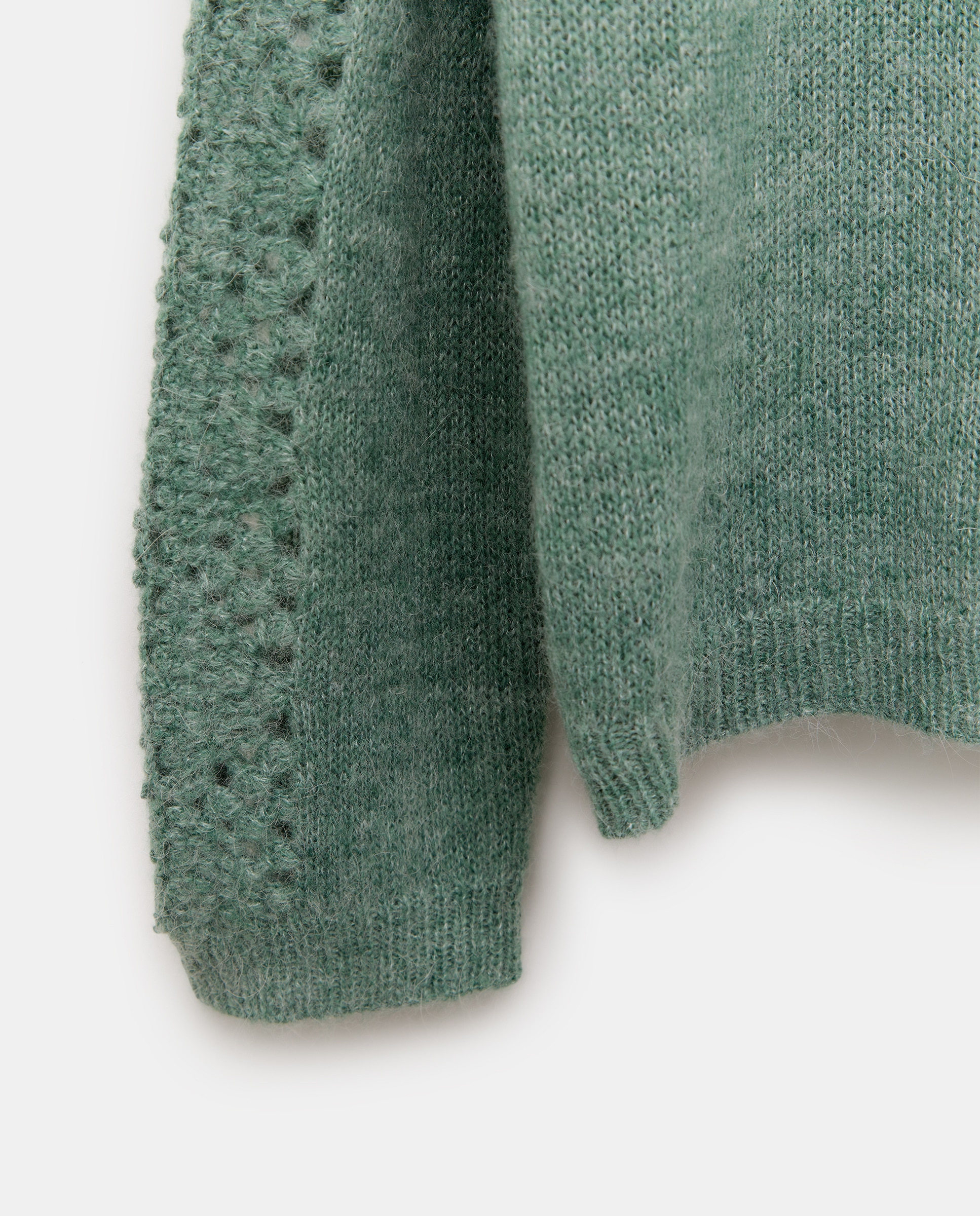 Camisola de malha de mulher com manga comprida e decote redondo Verde-claro-6