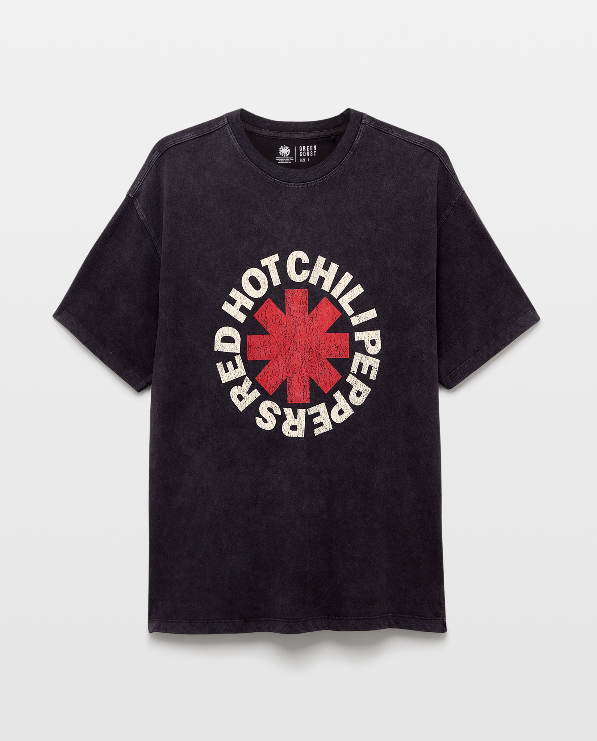 T-shirt de Manga Curta com Estampado de Música Red Hot Preto-5