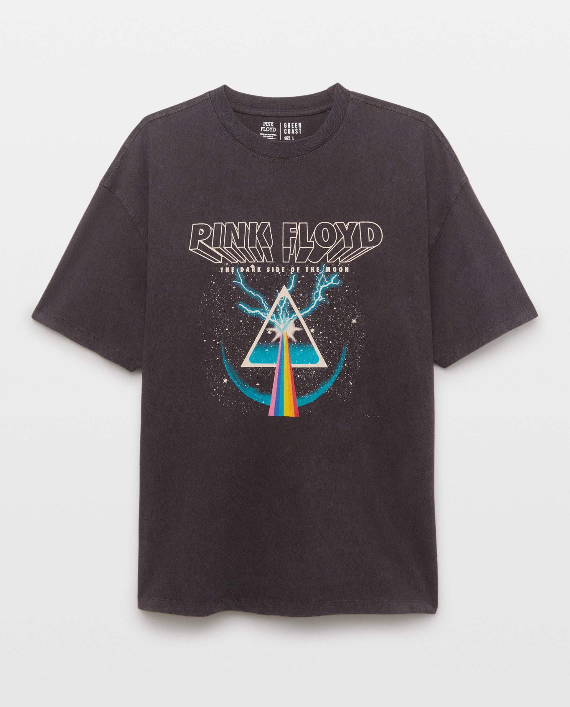 T-shirt de Manga Curta com Estampado de Música Pink Floyd Preto-5