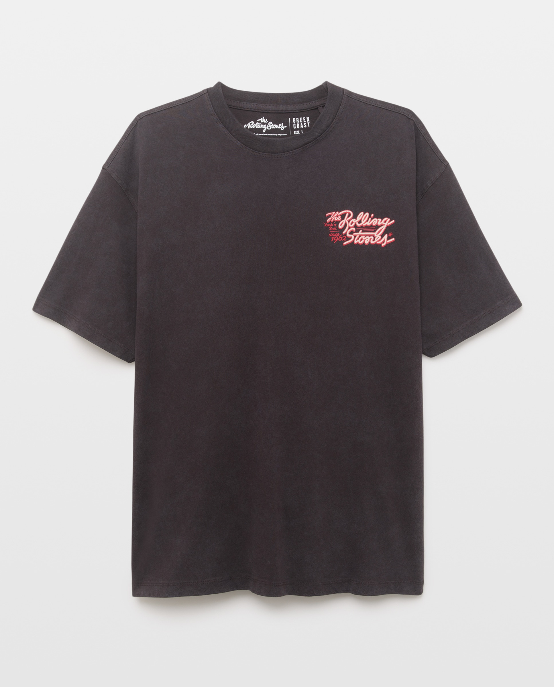 T-shirt de Manga Curta com Estampado de Música Rolling Stones Preto-5