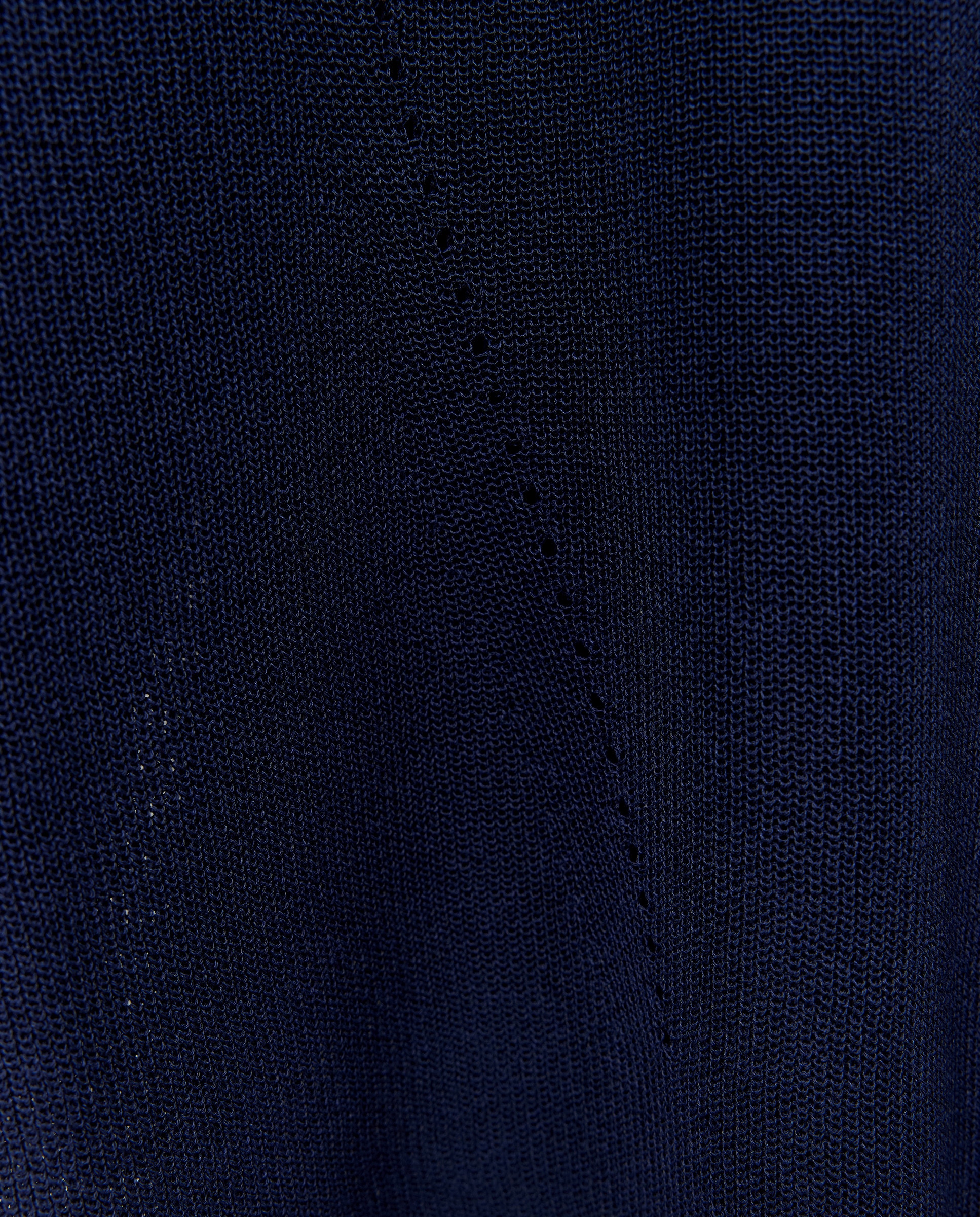 Camisola de Malha com Decote em Bico e Estrutura 430 Azul Escuro-6