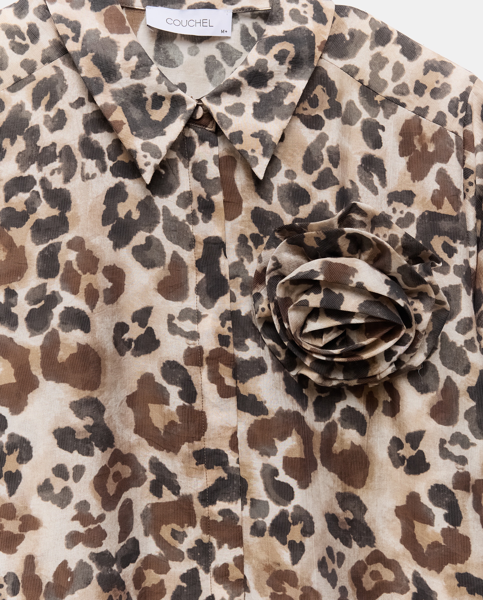 Camisa de Viscose com Manga Comprida Castanho-6