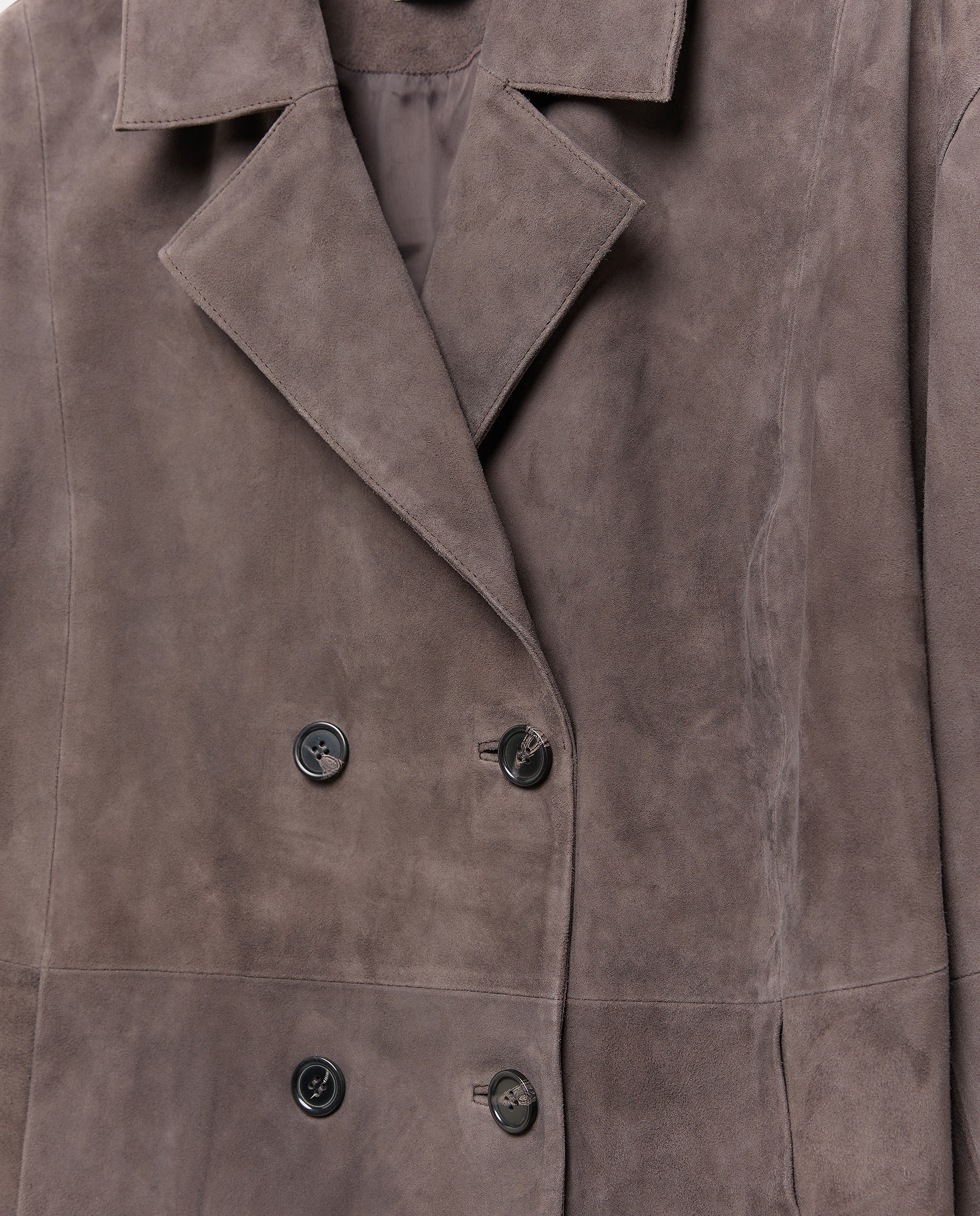 Casaco de Camurça Cruzado 830 Antracite-7