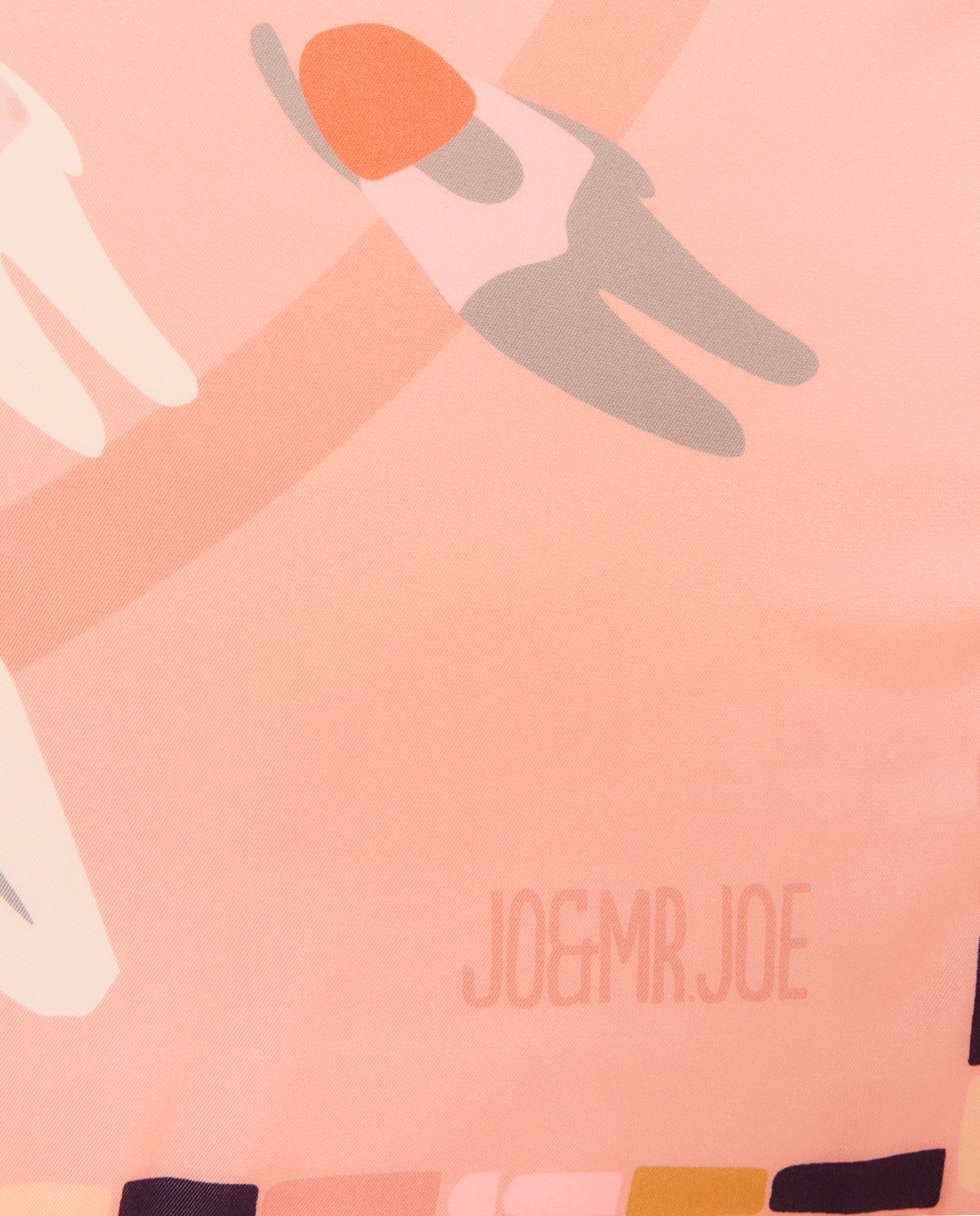 Lenço Acetinado com Estampado de Nadadoras 660 Laranja-4