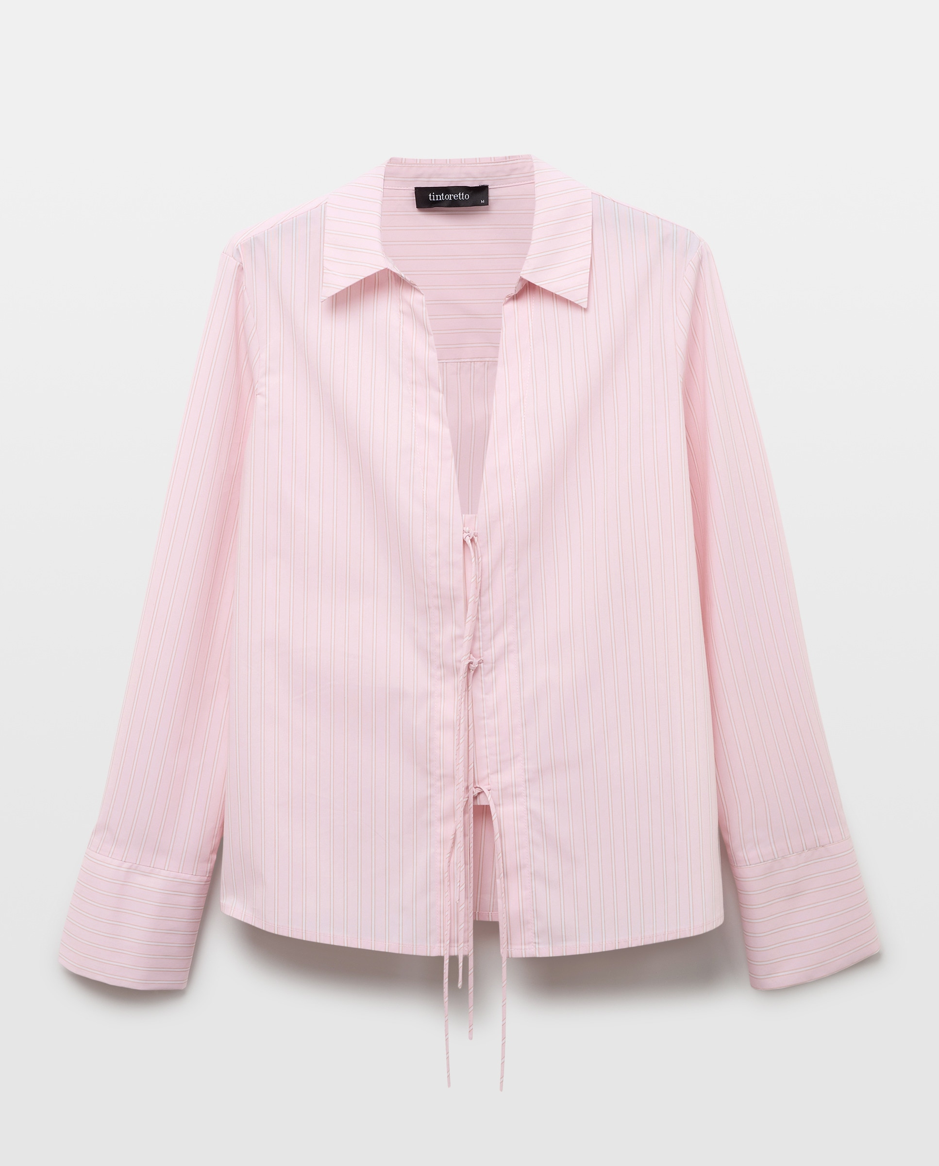 Blusa de Manga Comprida com Laço Rosa-5