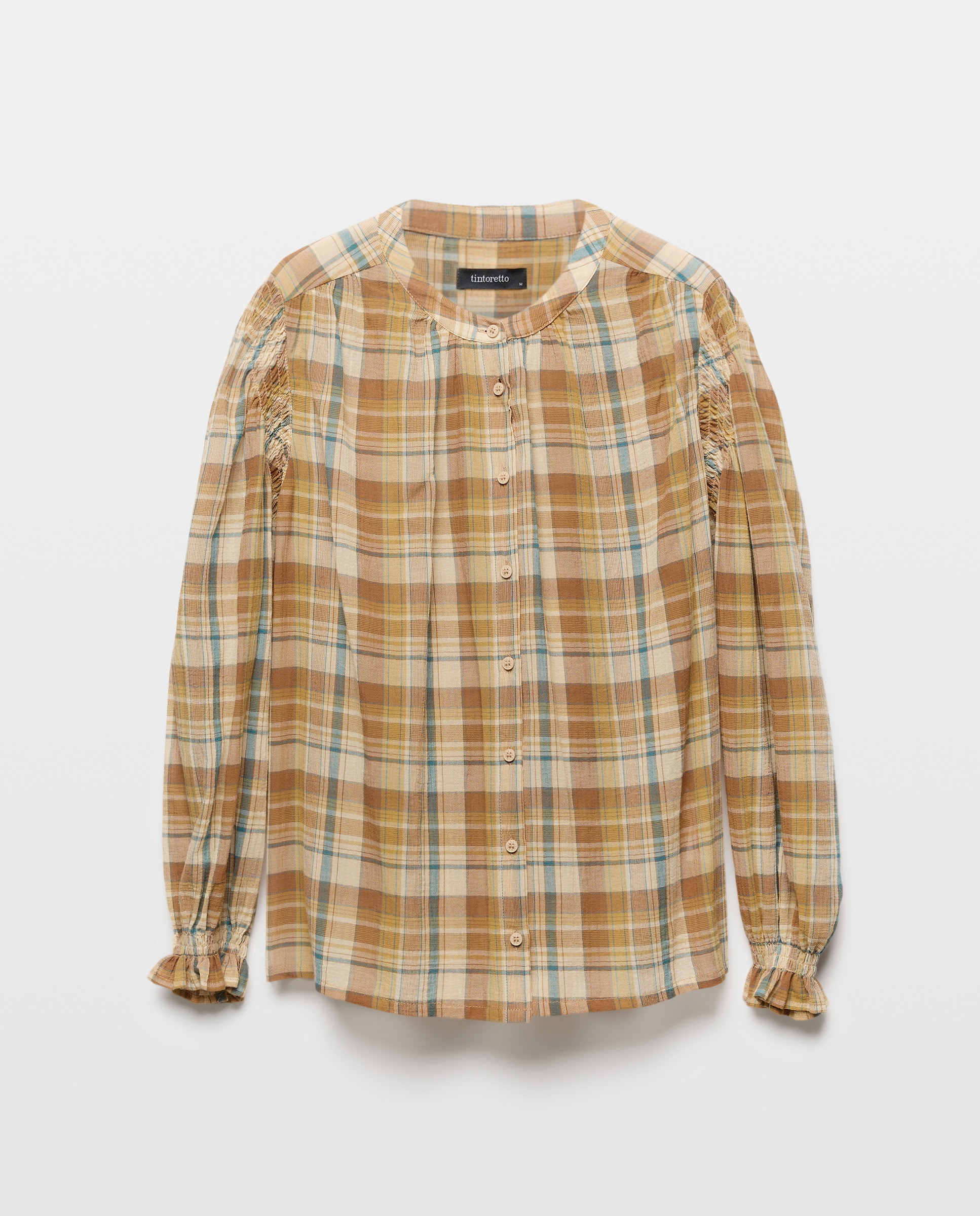 Blusa de Manga Comprida Estampada Castanho-5