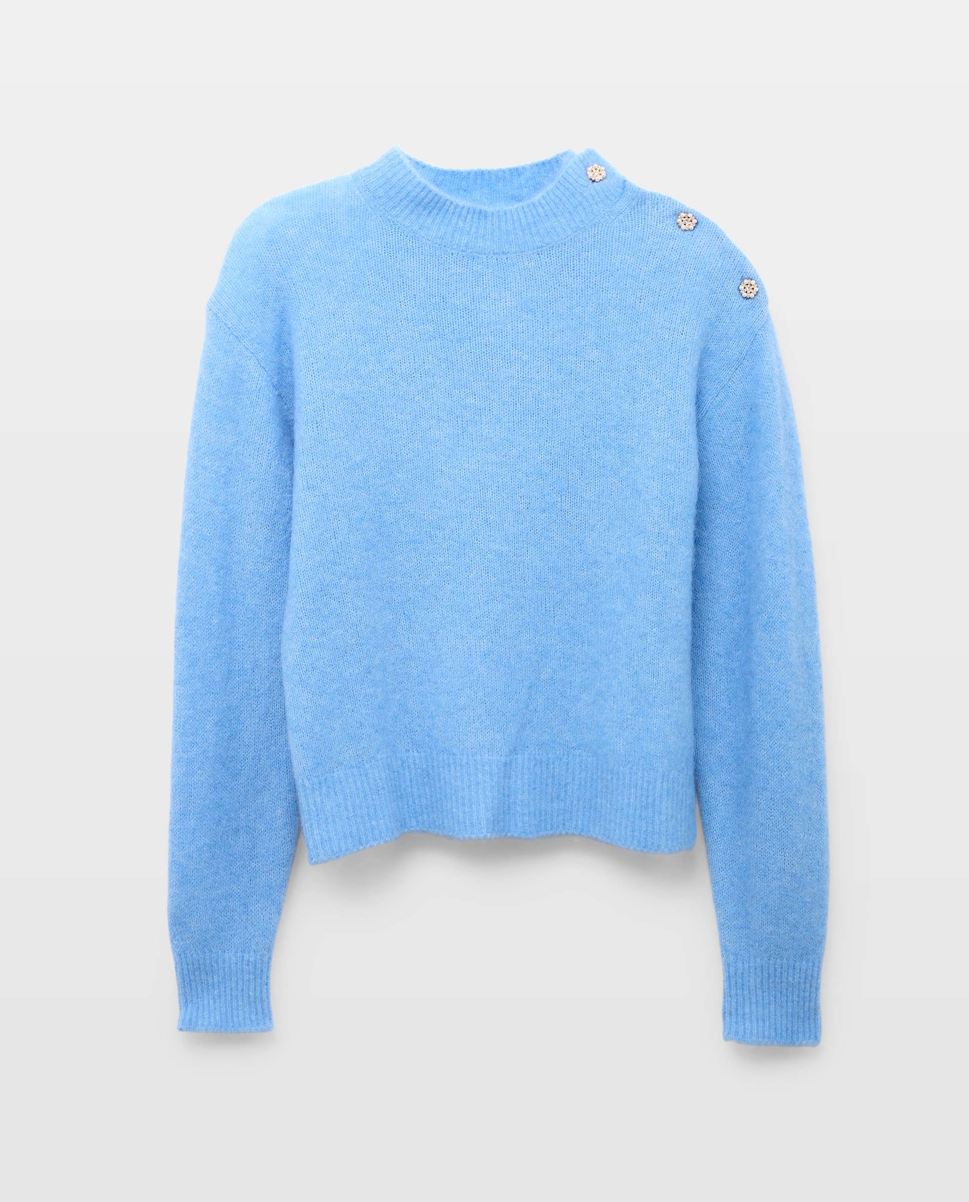 Camisola de Malha com Botões no Ombro 430 Azul Escuro-5